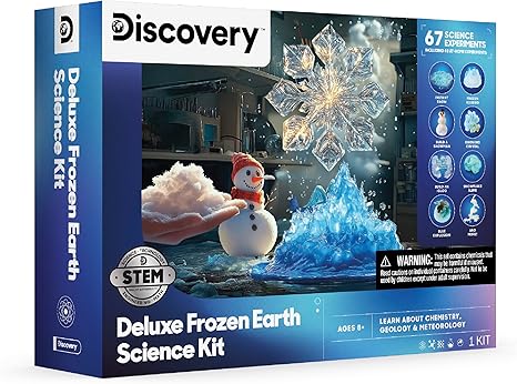 Discovery™ Frozen Earth Science Kit – 67 Experiments STEM Chemistry Lab for Kids| Grow Crystals, Make Snow & Slime, Ice Explosions & More| Educational Learning Activity Toy| DIY STEM Set Gift| Ages 8+