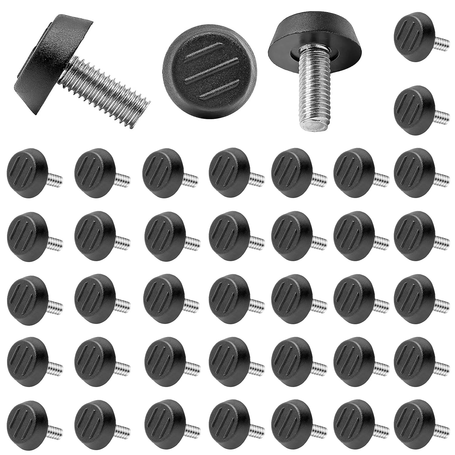 Sourcing Map 30Pcs M6 Thread Furniture Feet Levelers, 23x15mm Adjustable Leveling Table Feet, Screw On Furniture Glide Leveling For Chair Stool Legs