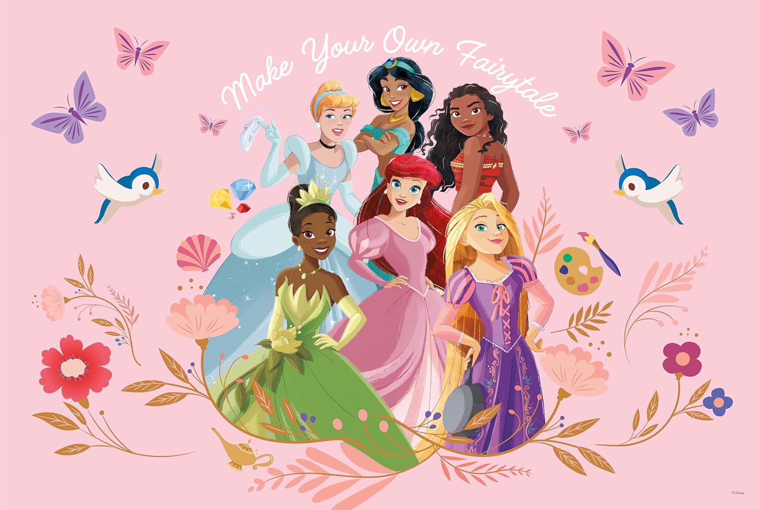 Buffalo Games - 50 piece Giant Floor Puzzle - Disney Princess - Educational Puzzles for Kids Ages 4 and up - Large Pieces - 2 feet x 3 feet