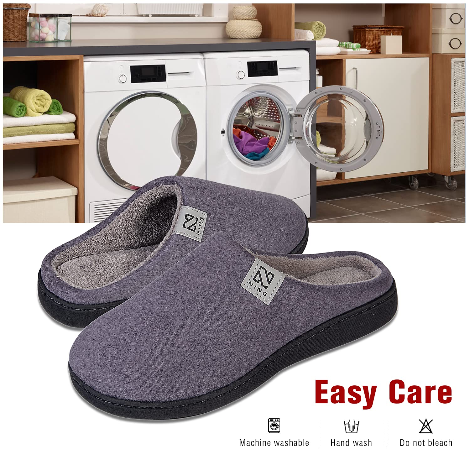 WateLves Pantofole Uomo Unisex Donna Antiscivolo Scarpe Inverno Peluche Morbido Ciabatte in Memory Foam