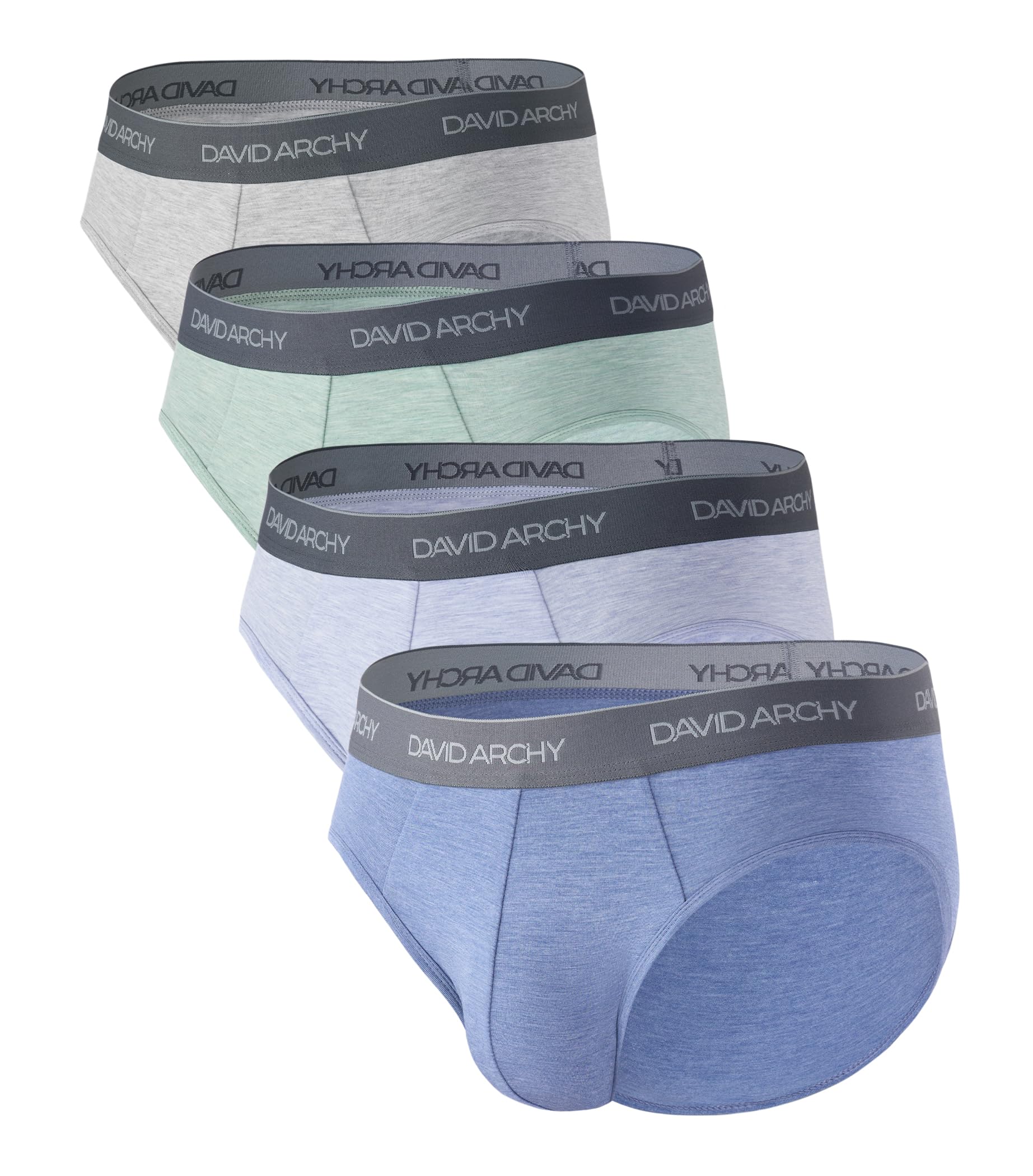 DAVID ARCHY Men's Briefs Rayon Made from Bamboo Underwear Comfort Fit Super Soft Comfort NO Fly Briefs 4 or 7 Pack