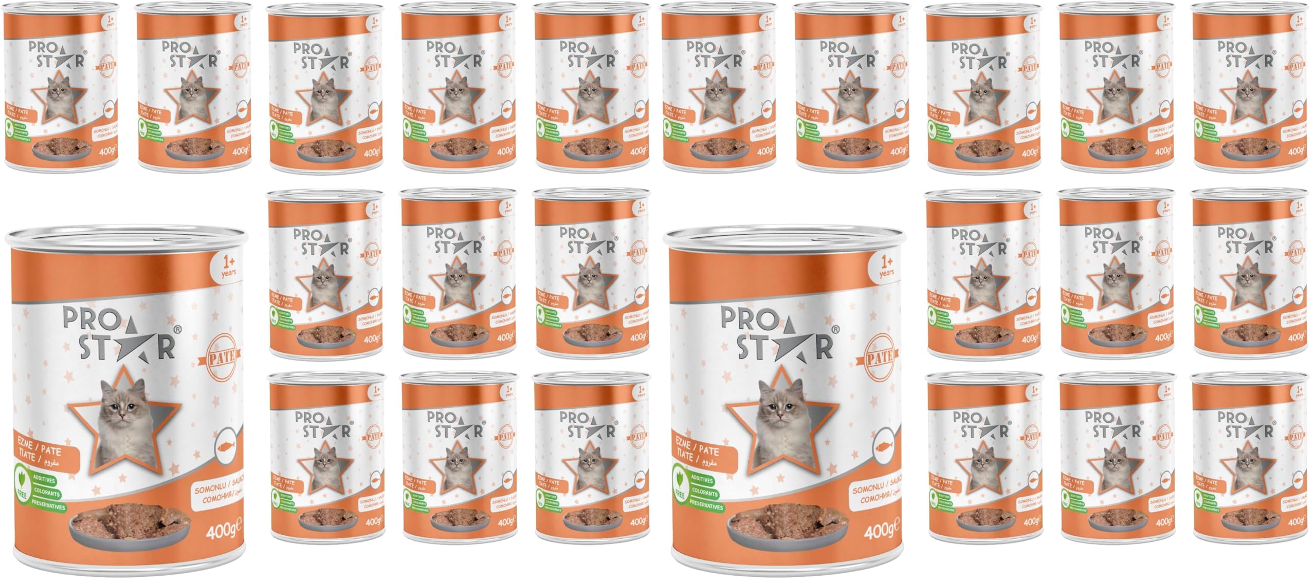 Prostar Yetişkin Kedi Somonlu Pate Yaş Mama 400 Gr x 12 adet (2 paketi)