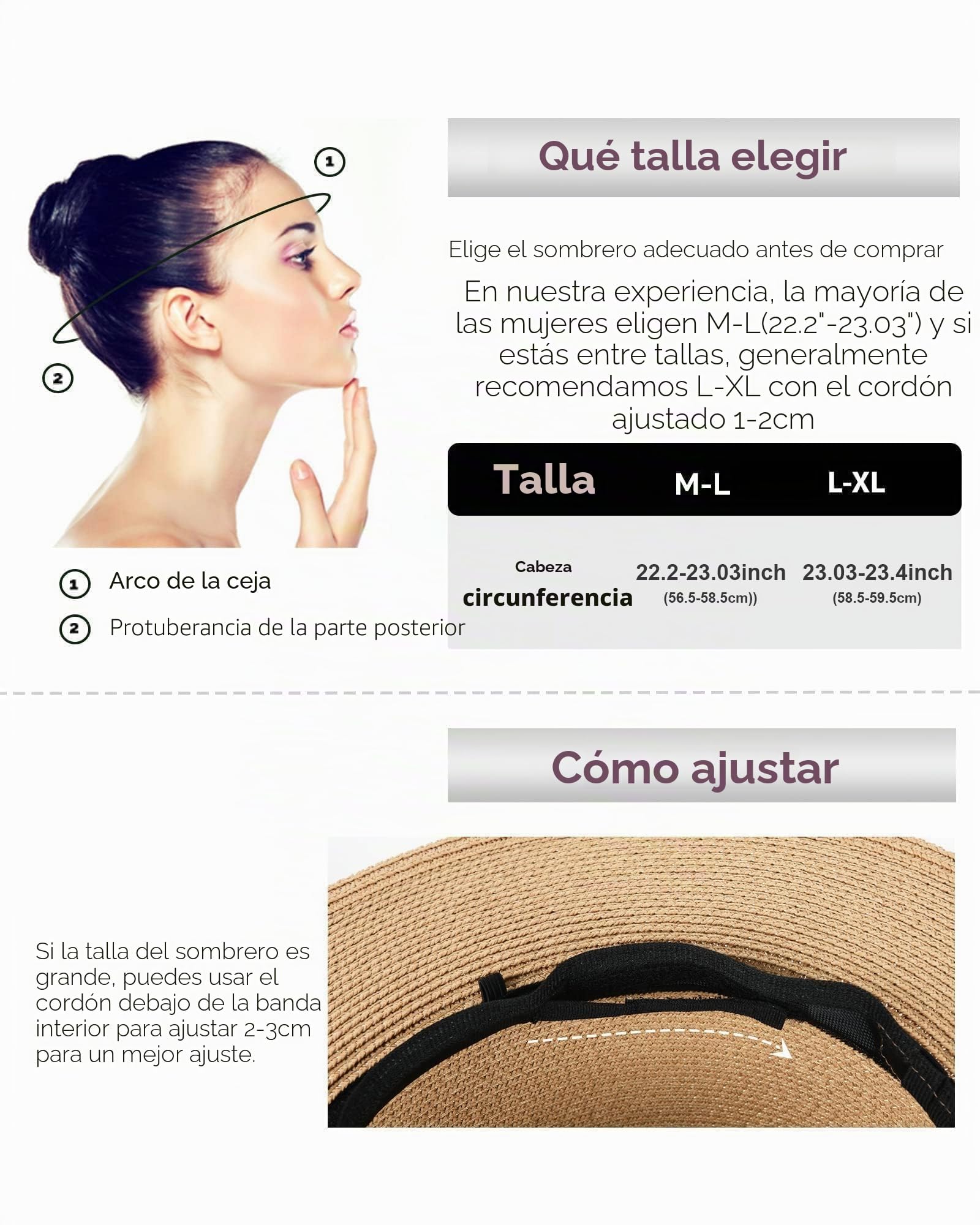 FURTALK Sombrero panamá unisex de ala ancha, sombrero de verano con protección UV, con correa de barbilla, sombrero de playa para hombre y mujer, sombrero de paja ajustable