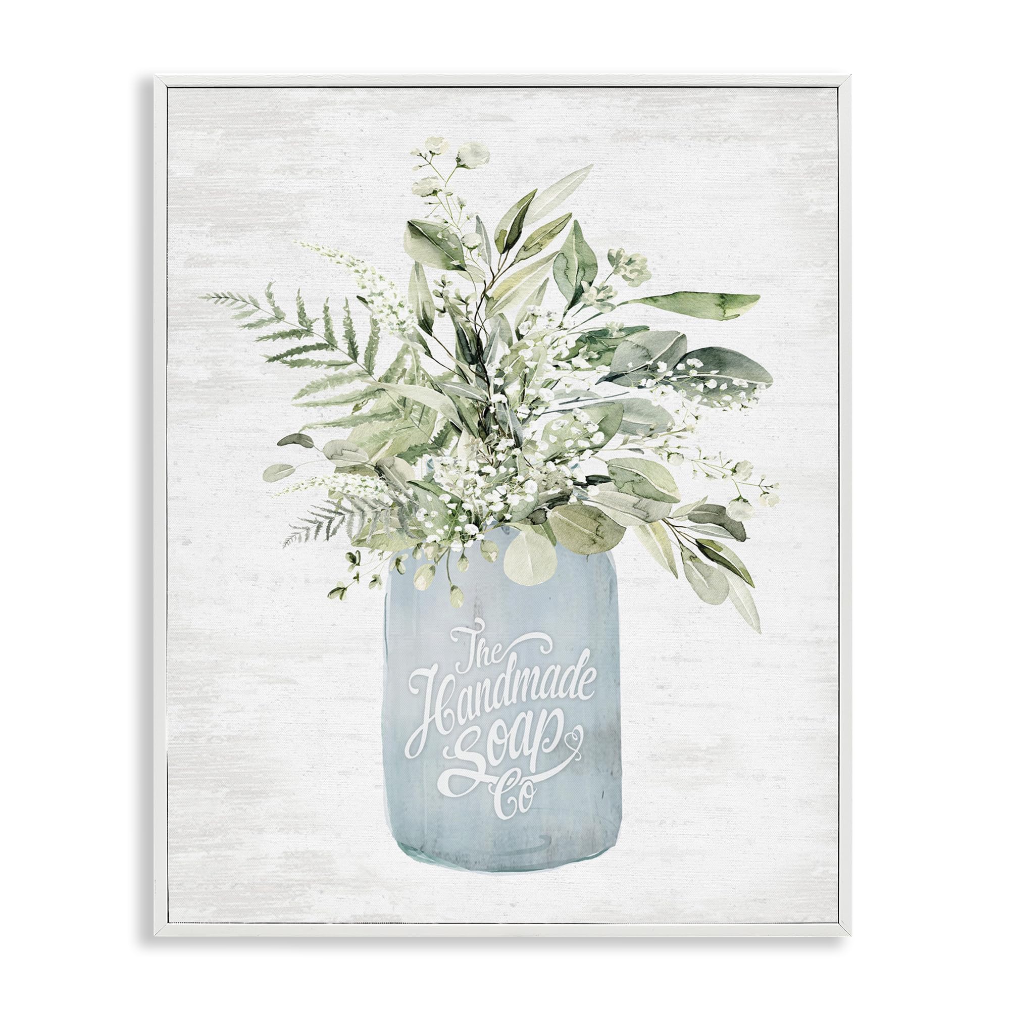 Stupell Industries Antique Handmade Bath Soap White Framed Giclee Art design by Lettered and Lined, 14 x 11