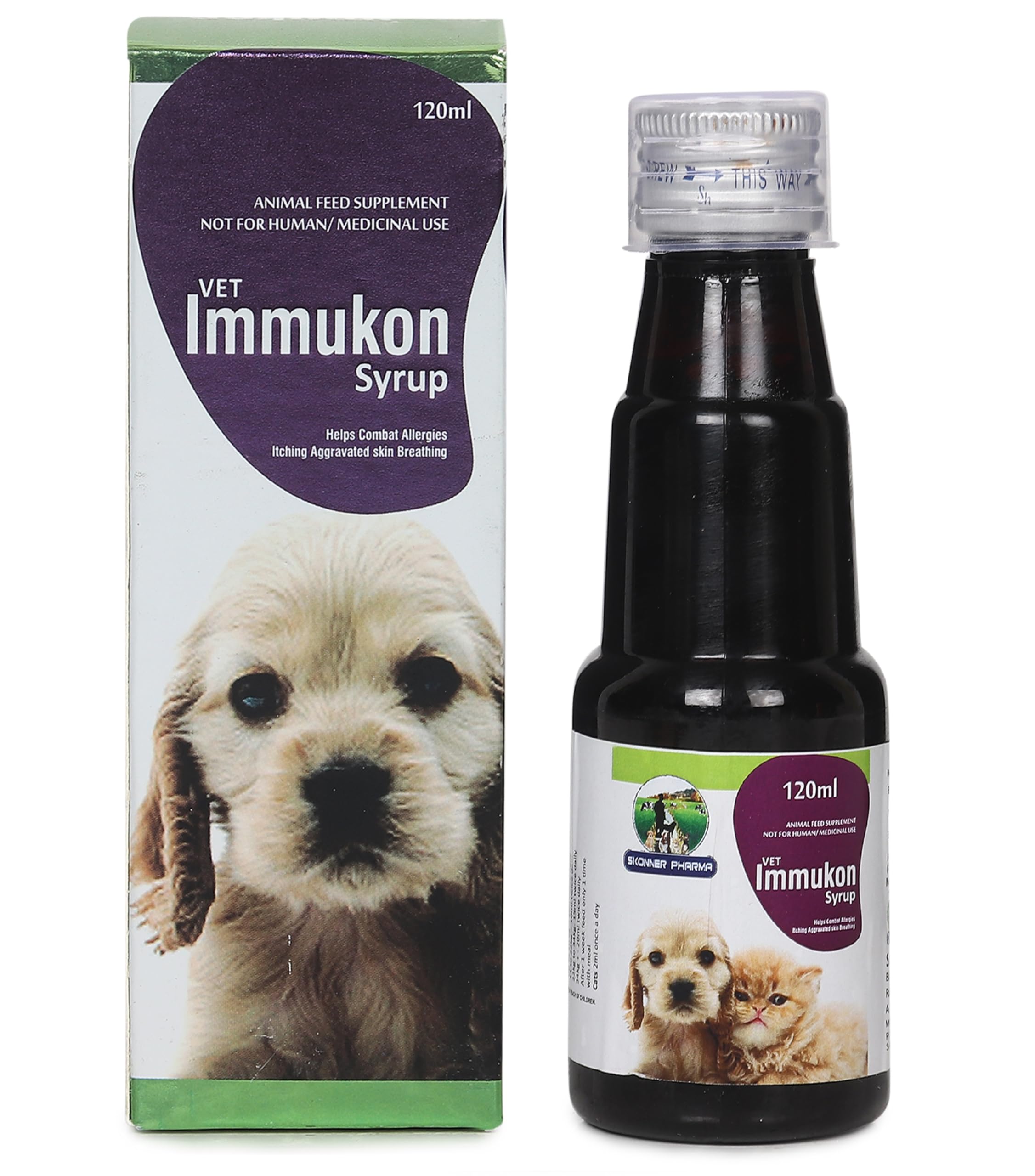 SKONNER PHARMA Vet Immukon Syrup Multivitamins Supplement for Dogs Helpful in Allergies, Itching (200ml) (B0CV7VNP6N) Amazon Price History, Amazon Price Tracker