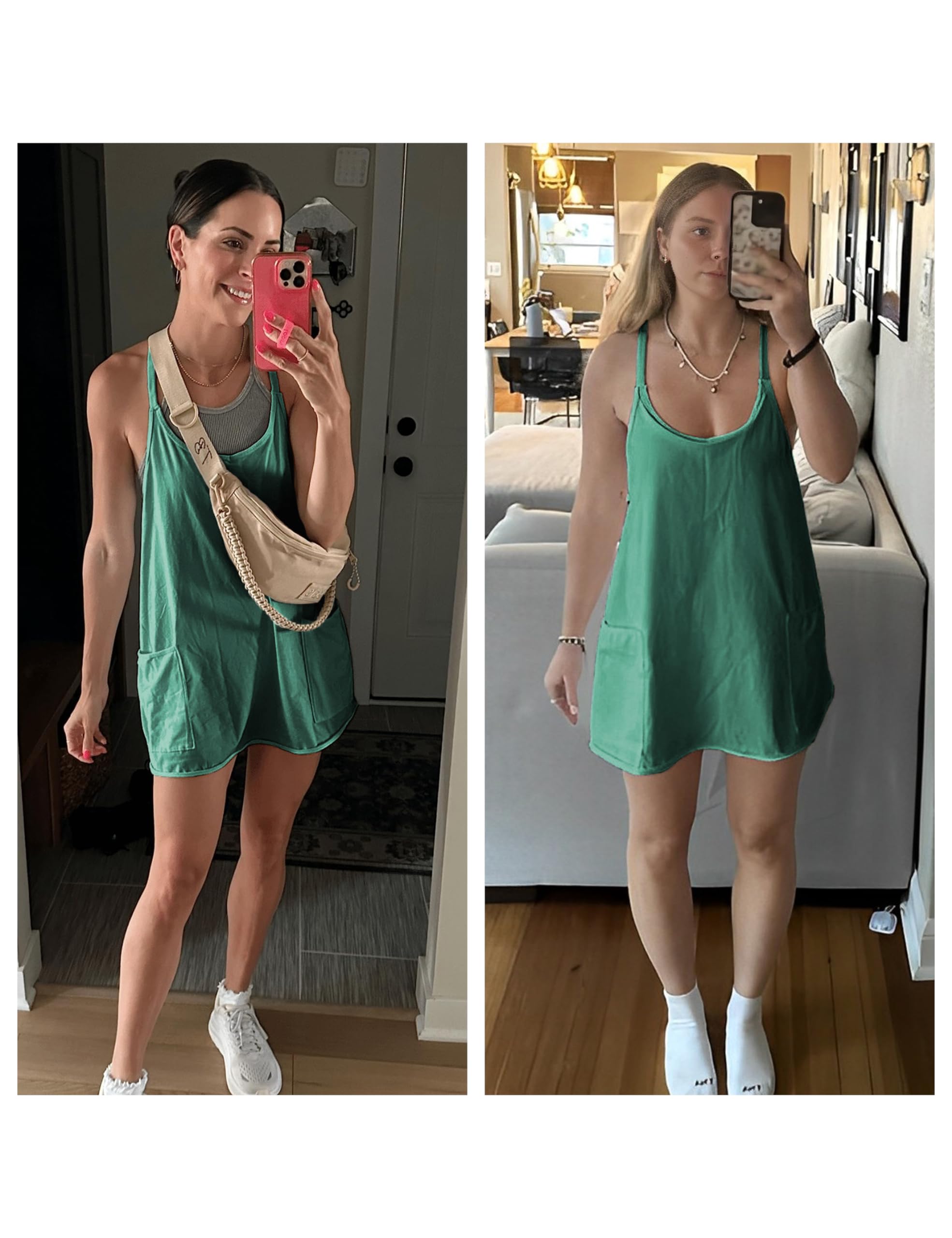 Ärmelloses Damen-Minikleid 2025, Spaghettiträger, Sommerkleid mit integrierten Shorts, Golf-Sportkleider