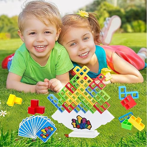 Miniatura 2 de Juego de torre Tetra de 64 piezas para niños y adultos, juego de apilamiento de torre Tetra para adultos, juego de torre de tetris, juego de