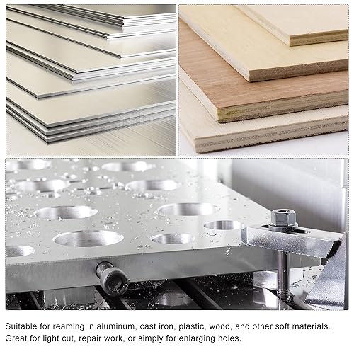 Miniatura 5 de uxcell Escariador de mano ajustable 0.906-1.024 in Acero de alta velocidad H8 6 flautas rectas Herramienta de fresado Herramienta de escariado