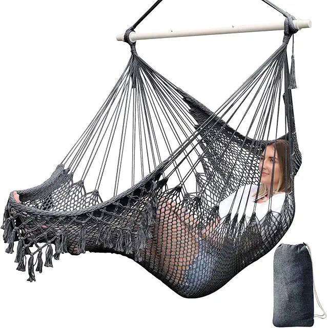 Chihee Super Large Hanging Chair - Foldable Cotton Rope Swing for Indoor/Outdoor