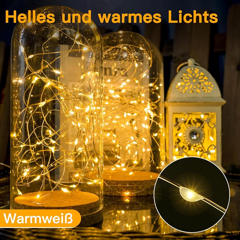 Ollny 5m-es Elemes LED Fényfüzér - 50 Meleg Fehér LED, Réz Vezetékes, IP44 Vízálló Dekoráció Hálószobába, Partira, Esküvőre