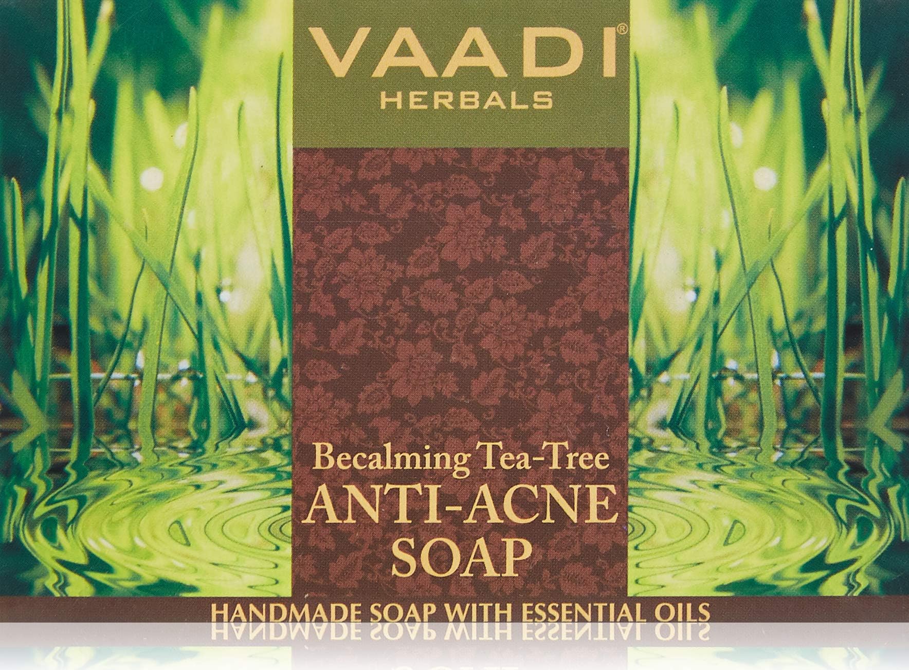 Vaadi Herbals Organic Becalming Tea Tree Soap with Clove Oil - Anti Acne Therapy - 75 gms