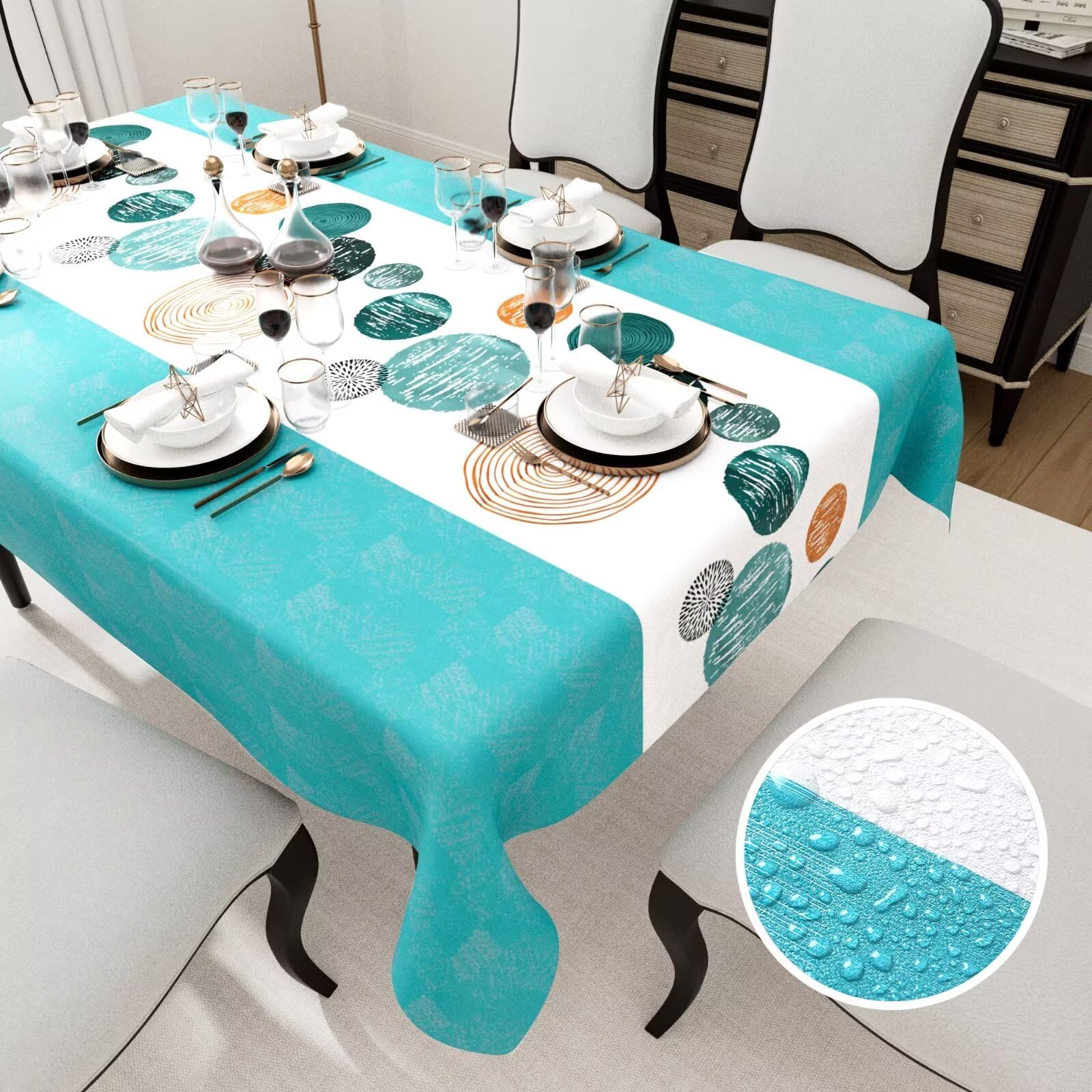 テーブルクロス カバー 無地 防水マット 長方形　ブルー 140x180cm Amazon｜Waiter Tree テーブルクロス テーブルカバー 無地 防水マット