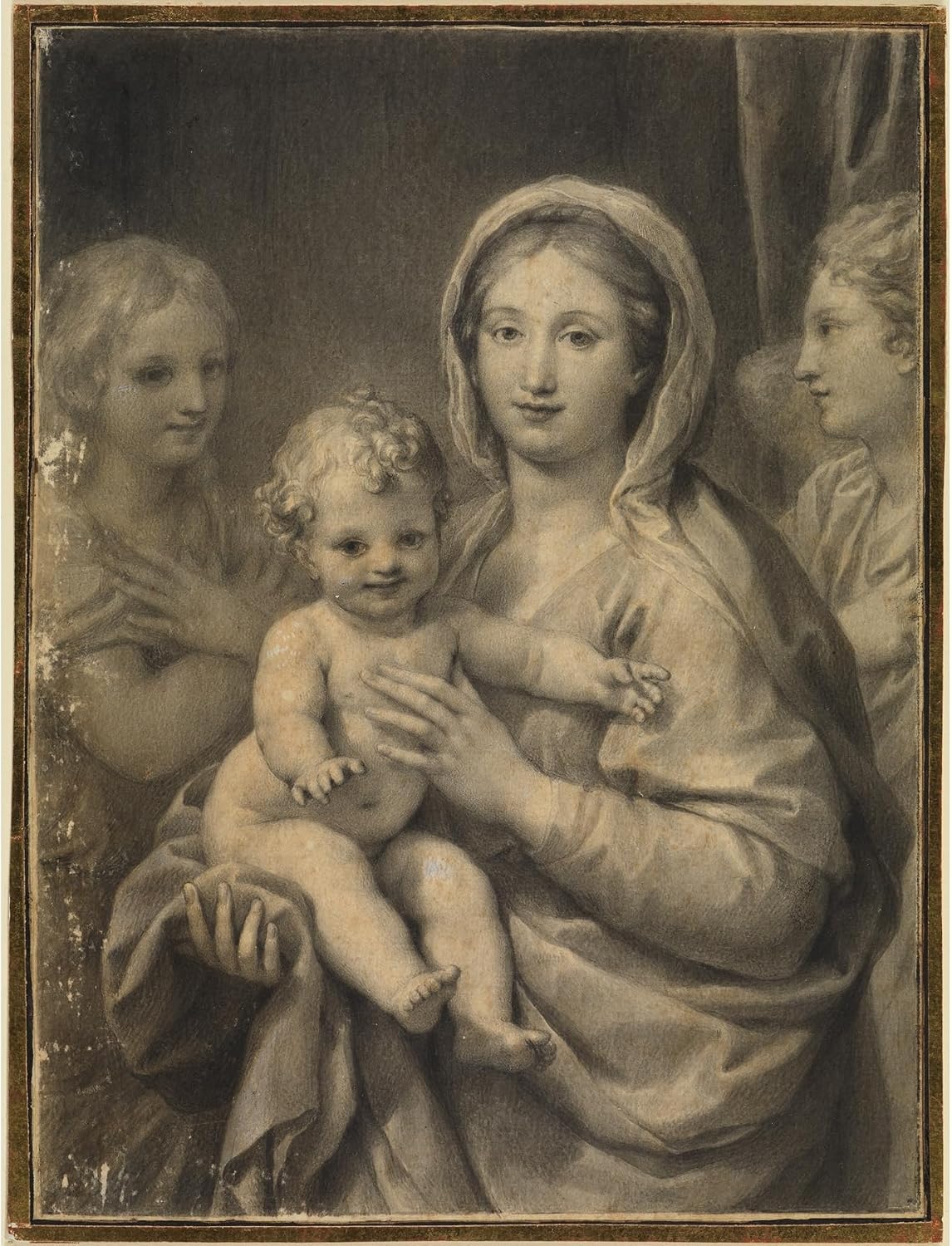 ArtDirect Madonna with Child and Two Angels Unframed Art Print Giclee Poster by Anton Raphael Mengs - Ready for Framing with Customization Sizes 8x10, 11x14, 15x20, 24x32, 36x47 and 46x60 inches
