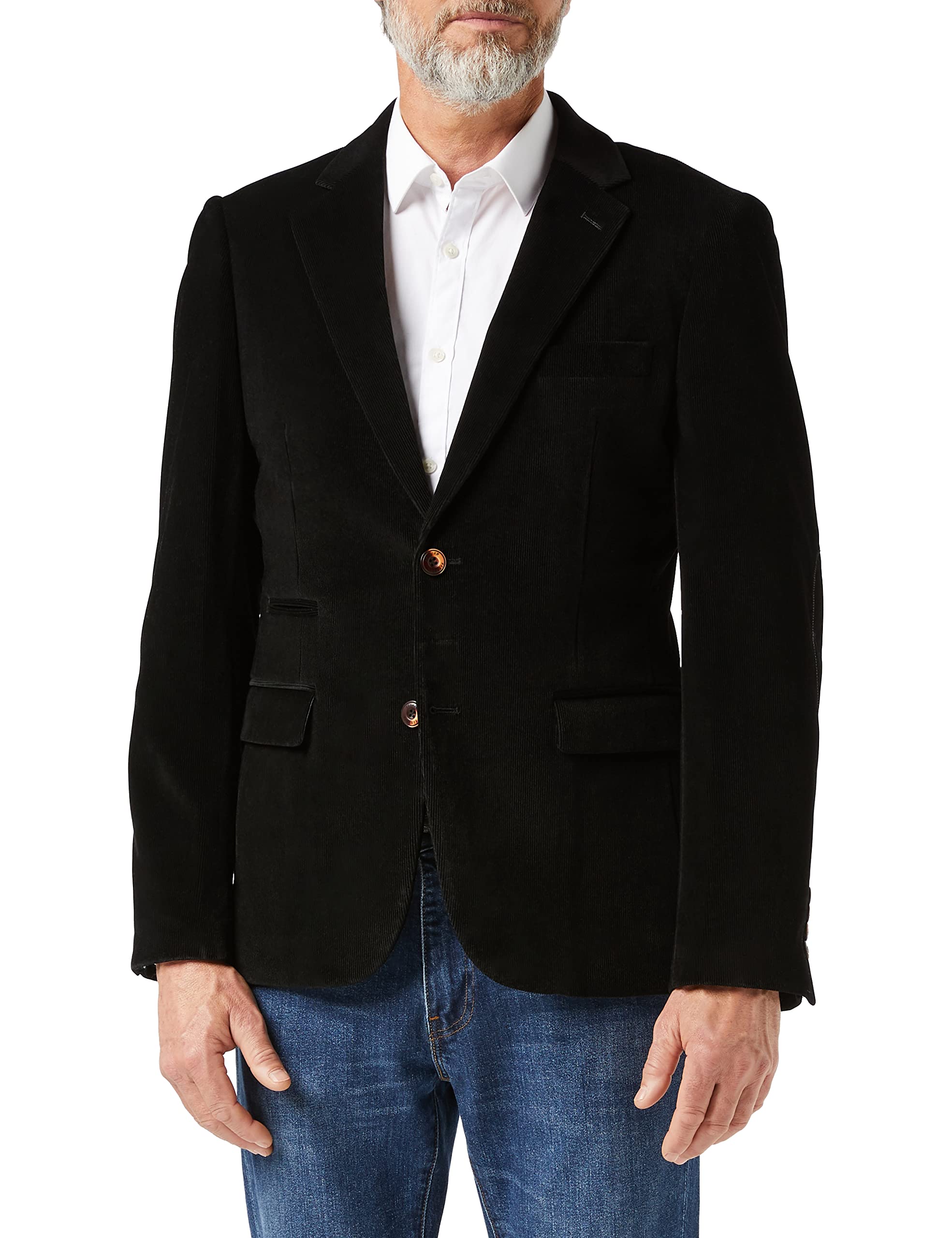 Corduroy Suit Jacket Black Corduroy Blazer Mens MATTHEW – BLACK - Main Image