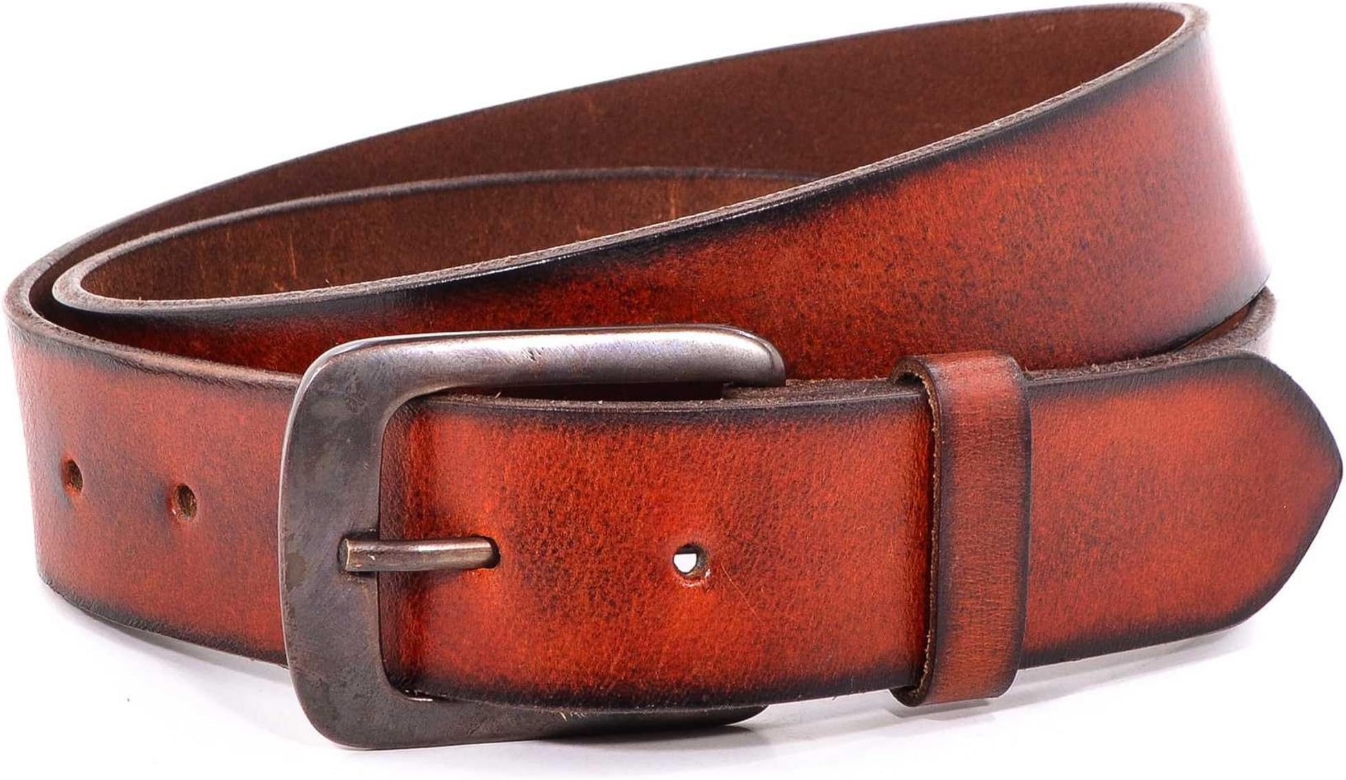 PUZO Men's 38mm Wide Full Grain Leather Belt