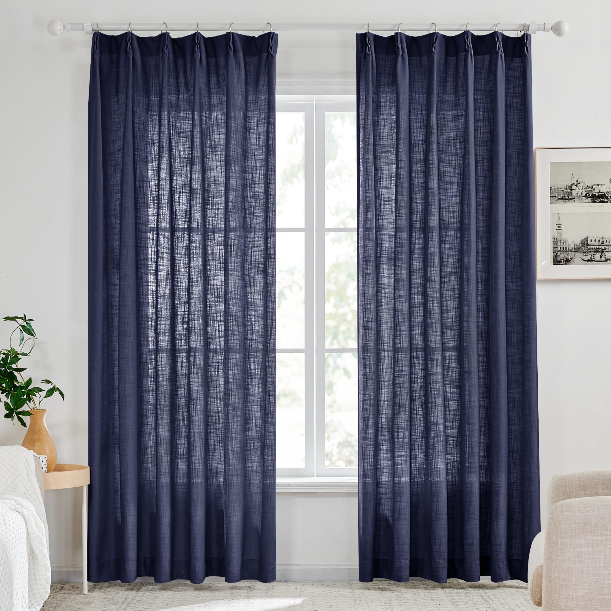 Amazon.co.jp: Deconovo Curtains, Lace Curtains, Net Fabric, Width
