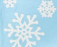 Vista 6 de 2 fundas de almohada bordadas de 18 x 18 pulgadas, diseño de copos de nieve caídos, de lino y algodón, para el hogar, sofá, cama, automóvil, Azul