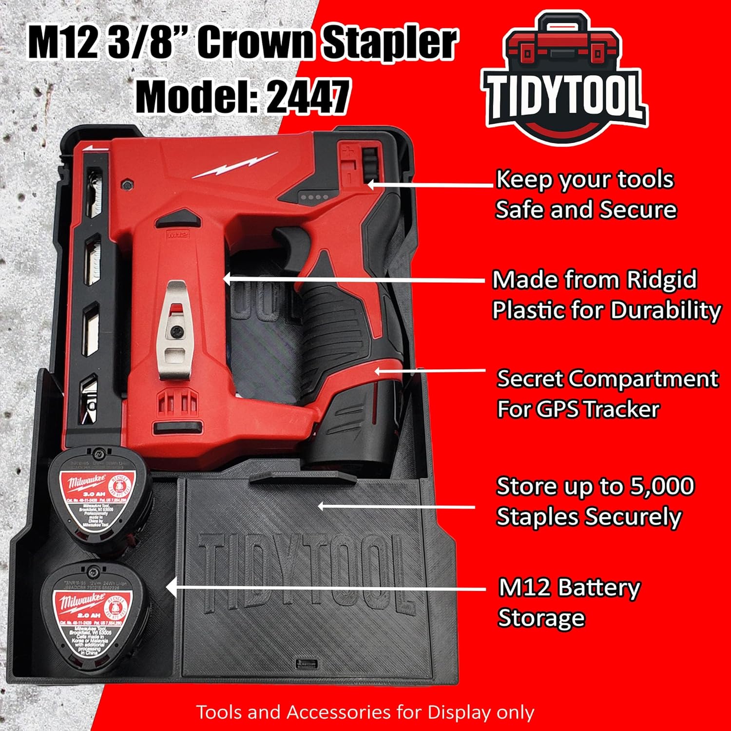 Insert for Milwaukee M12 Stapler Liner and Packout Compact Organizer