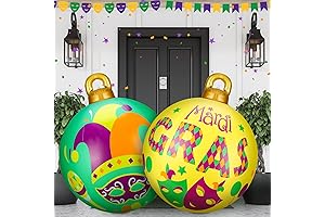 Mardi Gras Party Decorations,Jetec 2 Pcs 32 Inch Giant Inflatable Balls Yard Ornaments