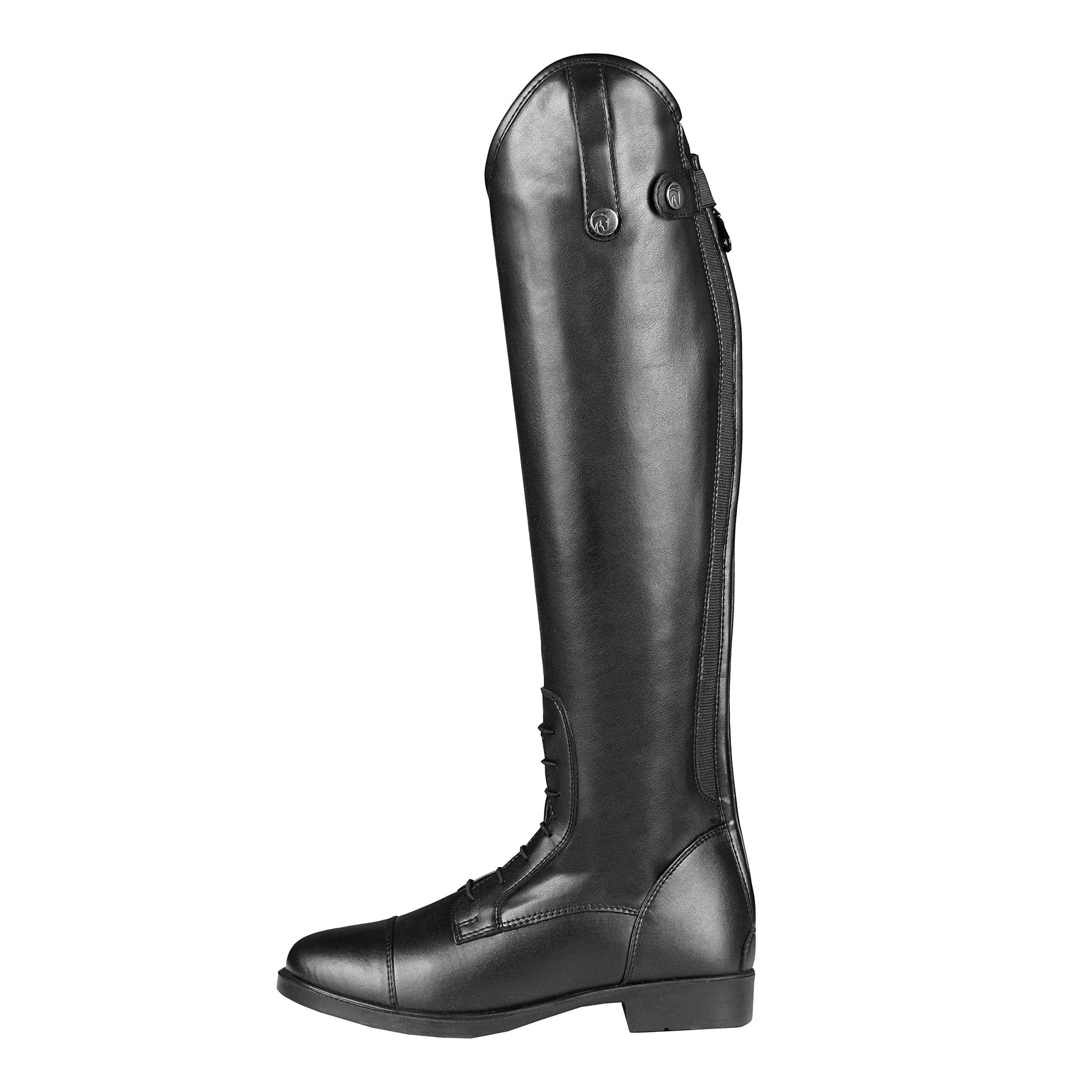 Horka Alice Rhine Stone H - Stivali da equitazione per adulti, con cerniera laterale elastica e suola in gomma, Nero, UK 6.5 Extra Extra Wide