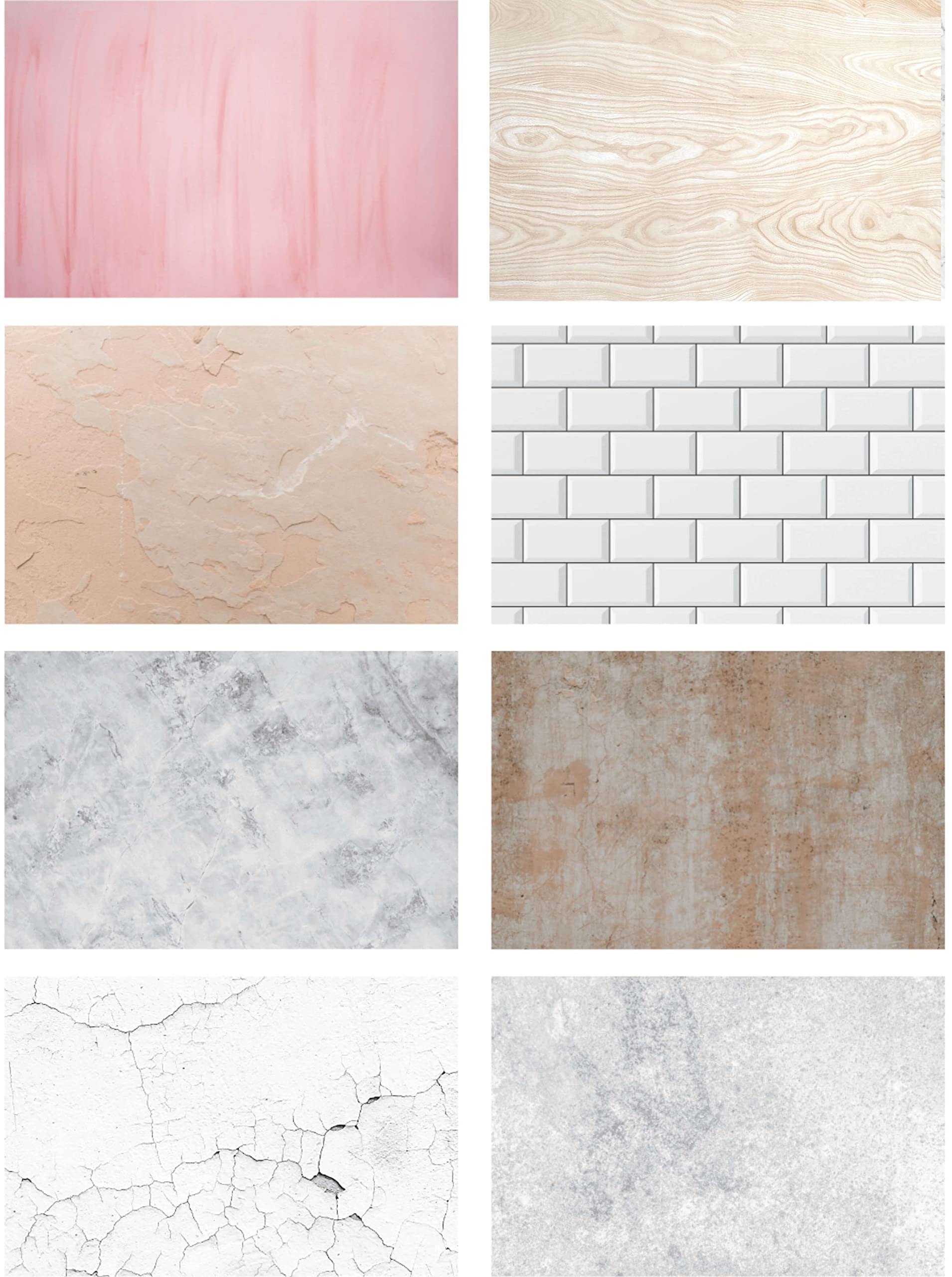 Premium Flatlay Tabletop Photography Backdrop Background, Double Sided Waterproof Paper for Food, Small Product Professional Photo Shoot (56x90cm, Pack of 4) 8 Designs (March)