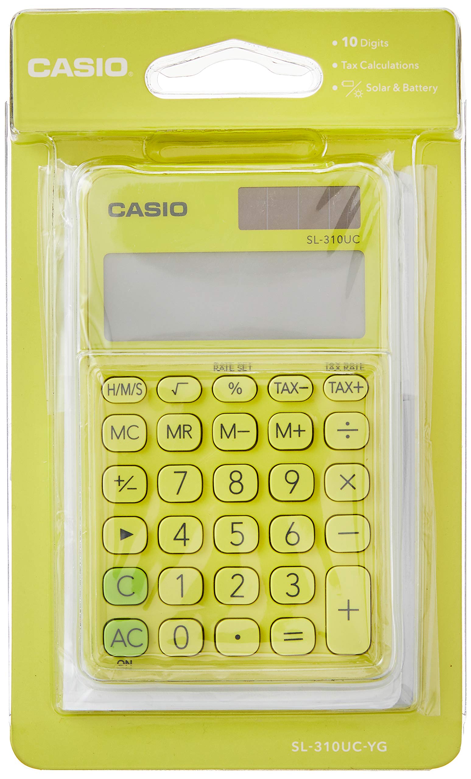 Casio SL-310UC-YG-N-DC przenośny kalkulator cyfrowy - żółty