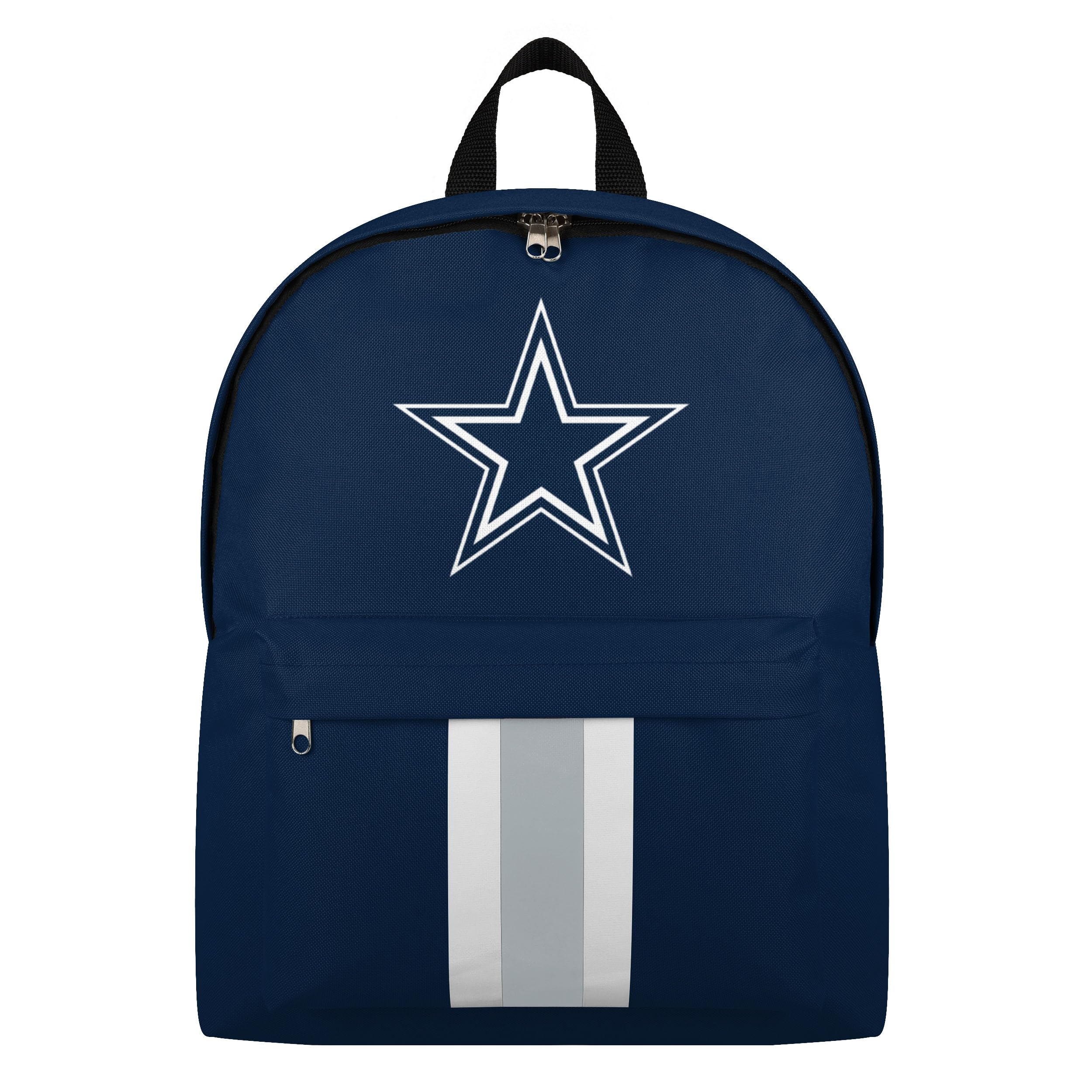 FOCO NFL Officially Licensed Team Color Primary Logo Solid Stripe Football School Bag Travel Backpack, Dallas Cowboys, One Size, Daypack Backpacks
