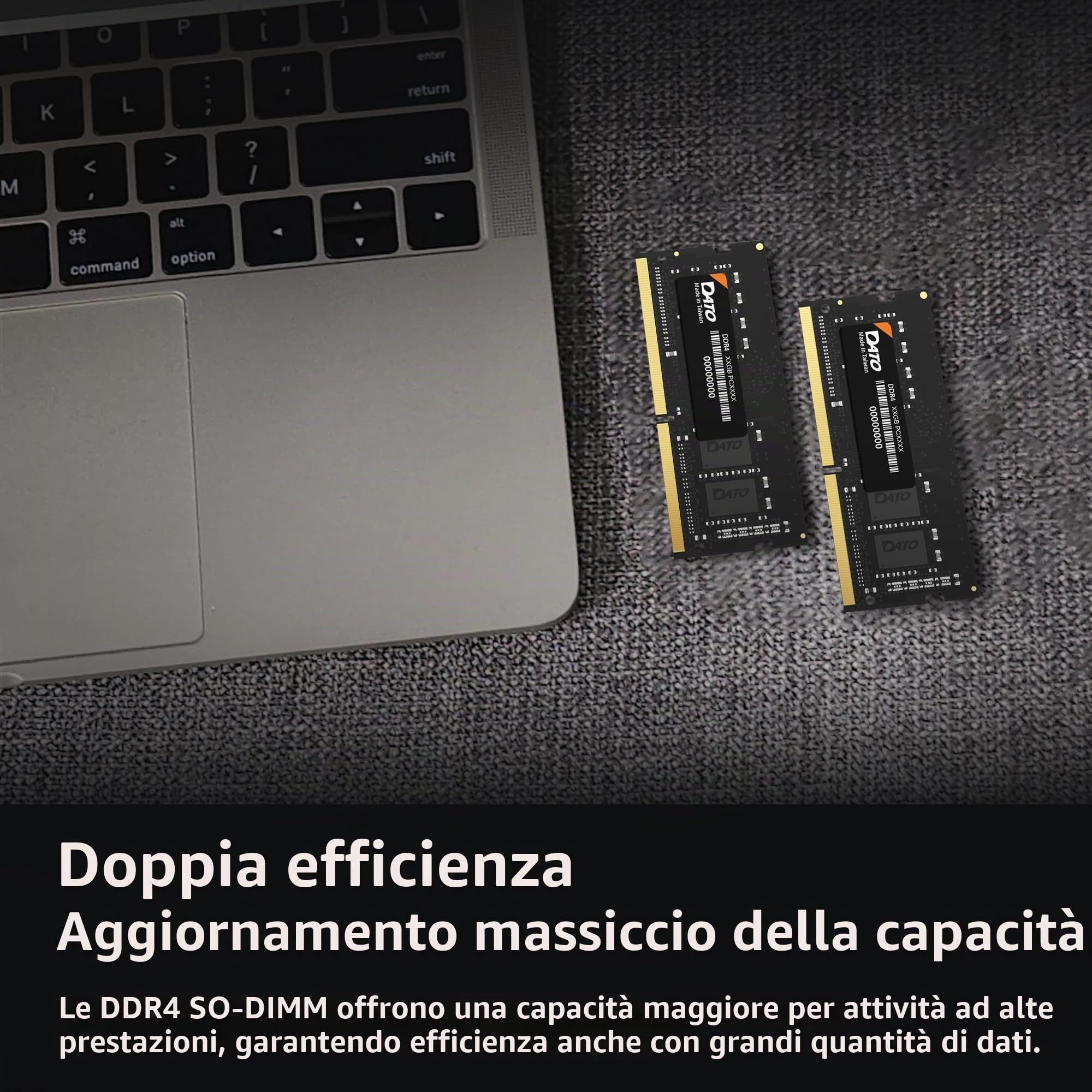 DATO Modulo di memoria RAM da 16 GB DDR4 3200 MHz PC4-25600 CL22 SODIMM 1,2 V 260 pin Non-ECC SO-DIMM per computer portatile notebook