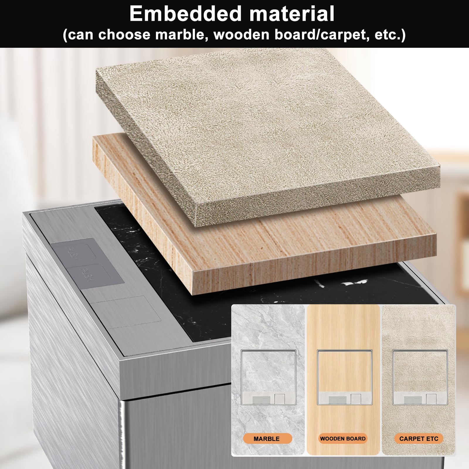 EU Recessed Socket, Stainless Steel Floor Socket, PC, Waterproof, Flush-mounted Box, AC250 V, Solution For Floor Socket For Indoor And Outdoor Use - View #9