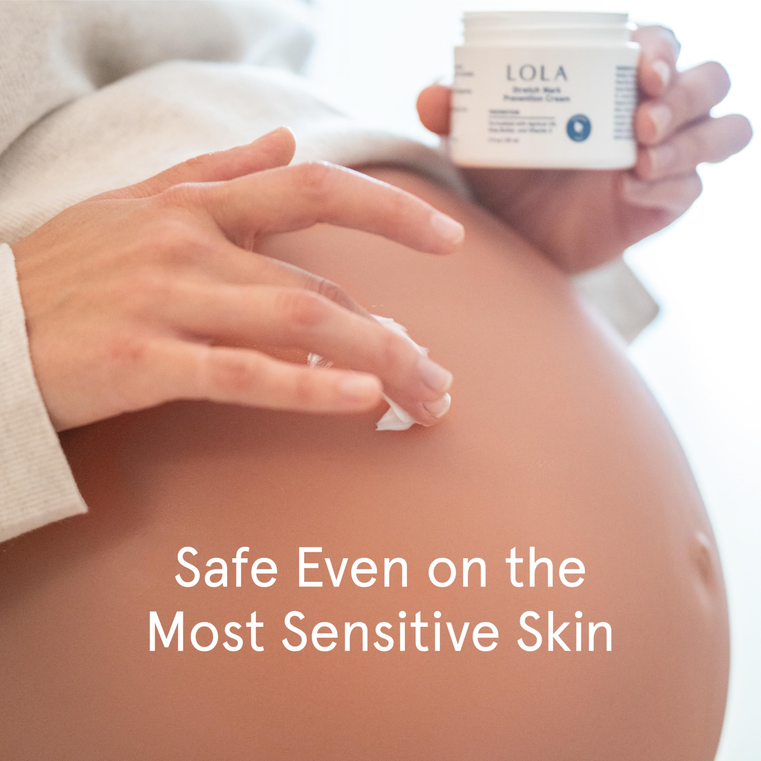 LOLA Stretch Mark Prevention Cream - Hydrating Cocoa Butter Body Oil After Shower - Firming Skin Elasticity for Maternity - Hypoallergenic Scar Cream for Surgical Scars - 4 Fl Oz, Pack of 1