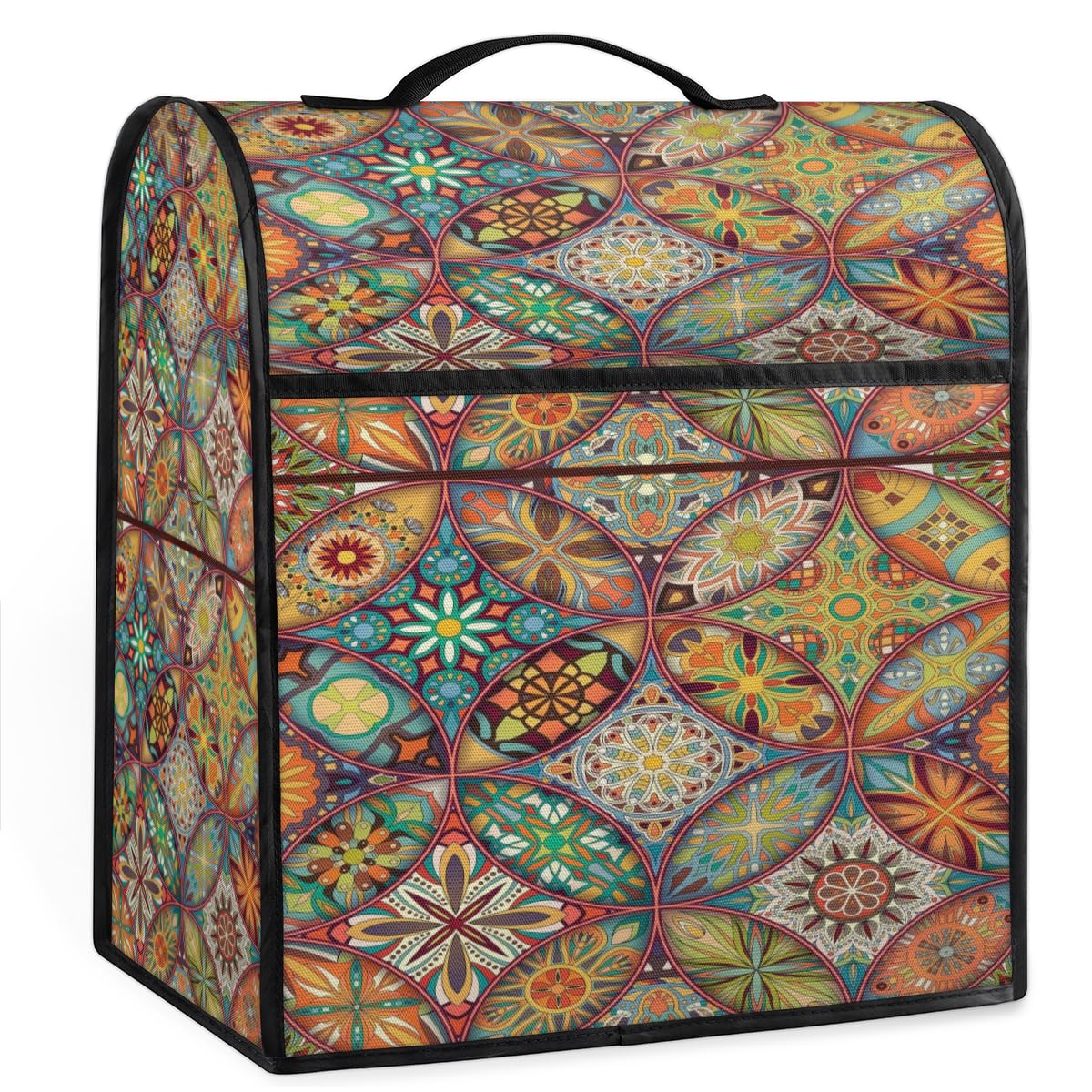Mandala Stand Mixer Cover Decorative Kitchen Appliance Dustproof Covers with Accessories Pockets, Fits 6-8 Quart Stand Mixers