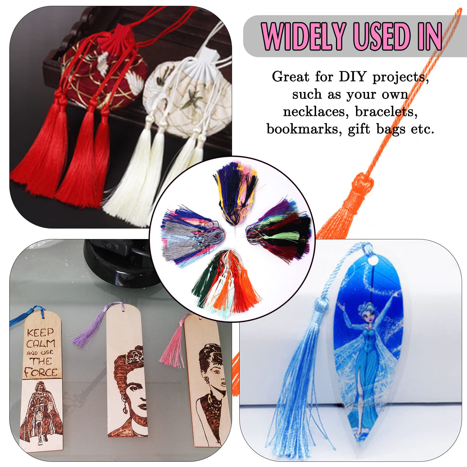 30 mini nappe, fatte a mano, in seta con perle, segnalibri, nappa, per fai da te, portachiavi, creazione di gioielli, segnalibri, accessori fai da te, blu cielo