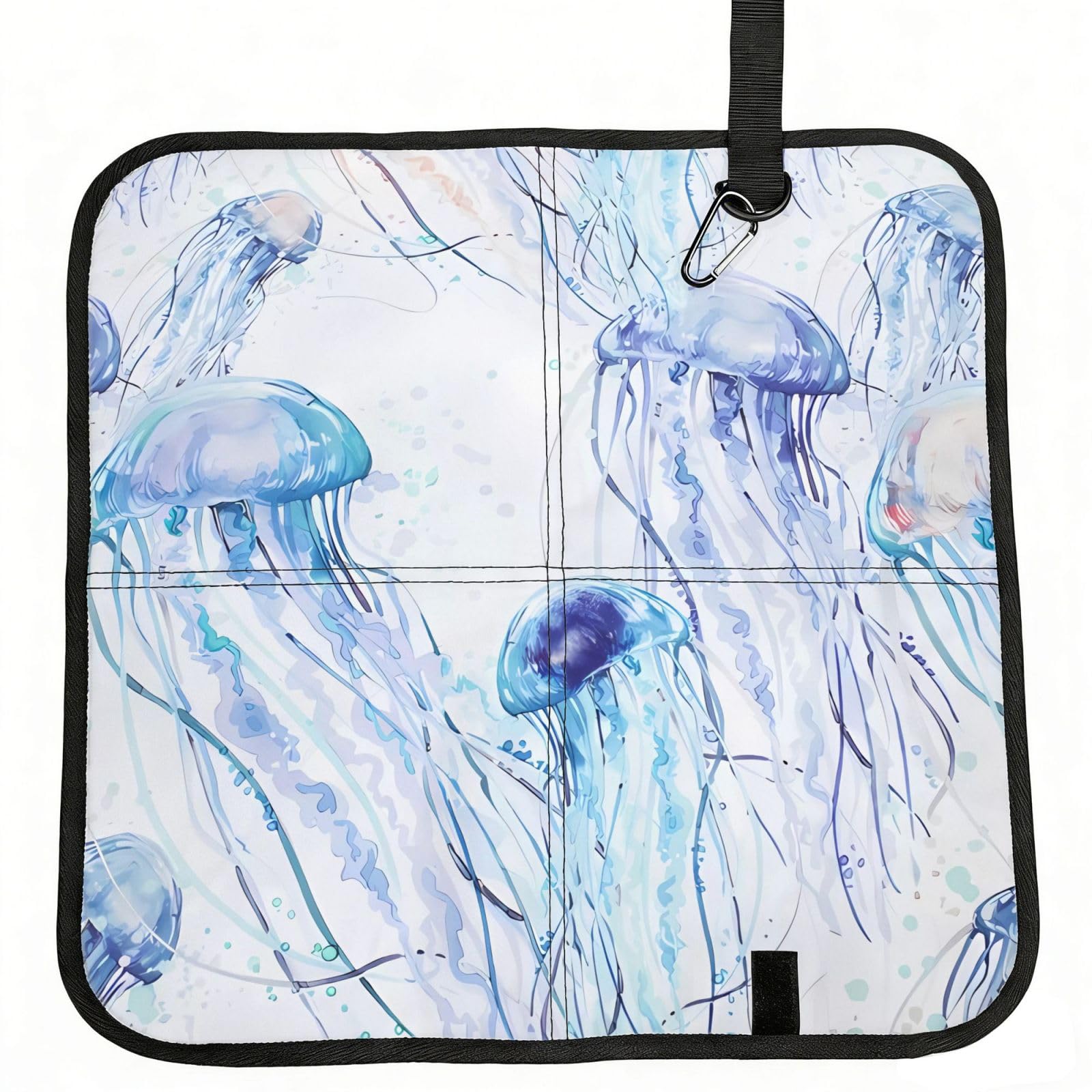 WZYCWB Jellyfish Foldable Seating Cushion with Carabiner - Stadium Mat for Camping, Hiking and Outdoor Activities
