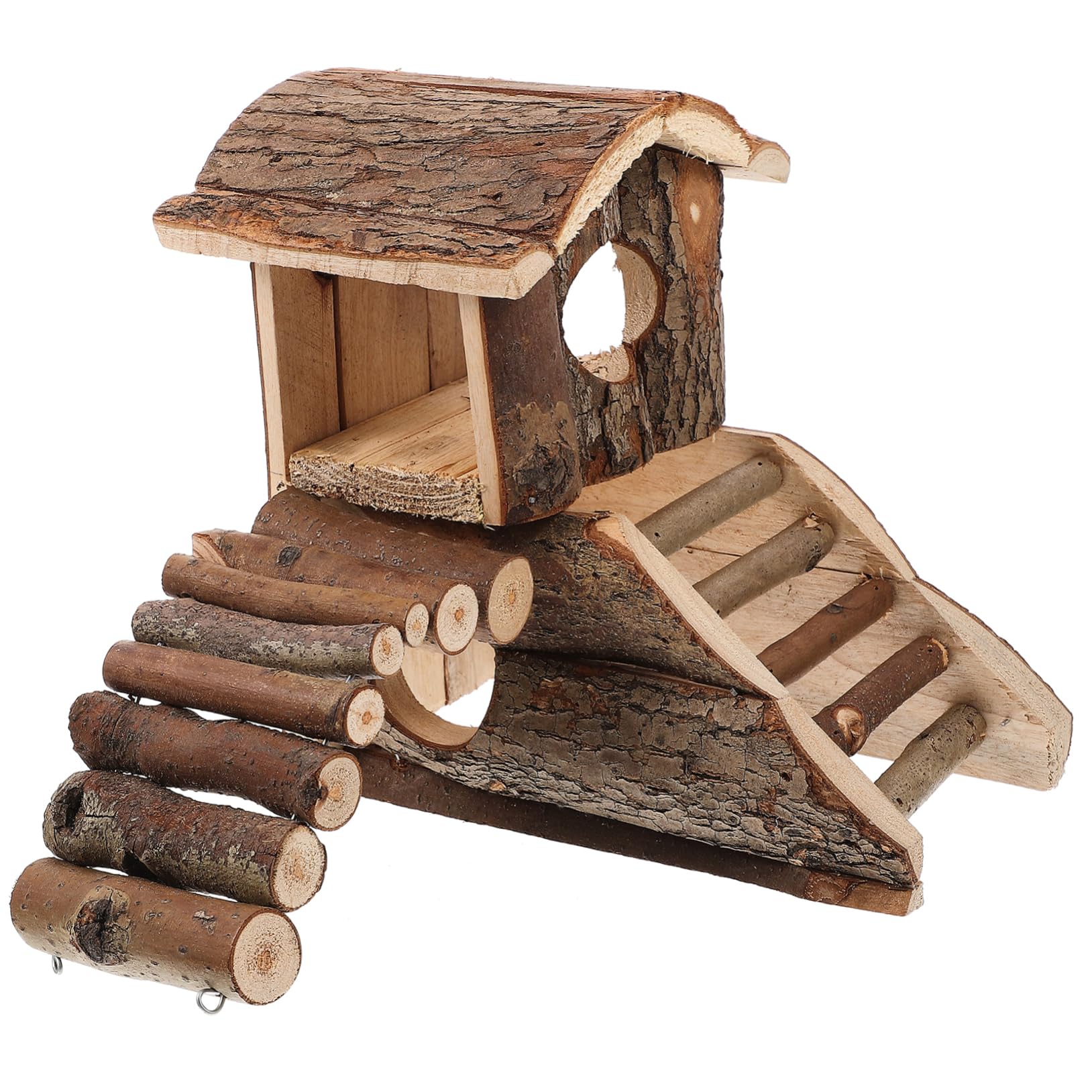 ERINGOGO Casetta in Legno a Forma di Castello per Ratti e Cincillà, Rifugio Caldo Creativo Spazio Comodo per Dormire e Giocare