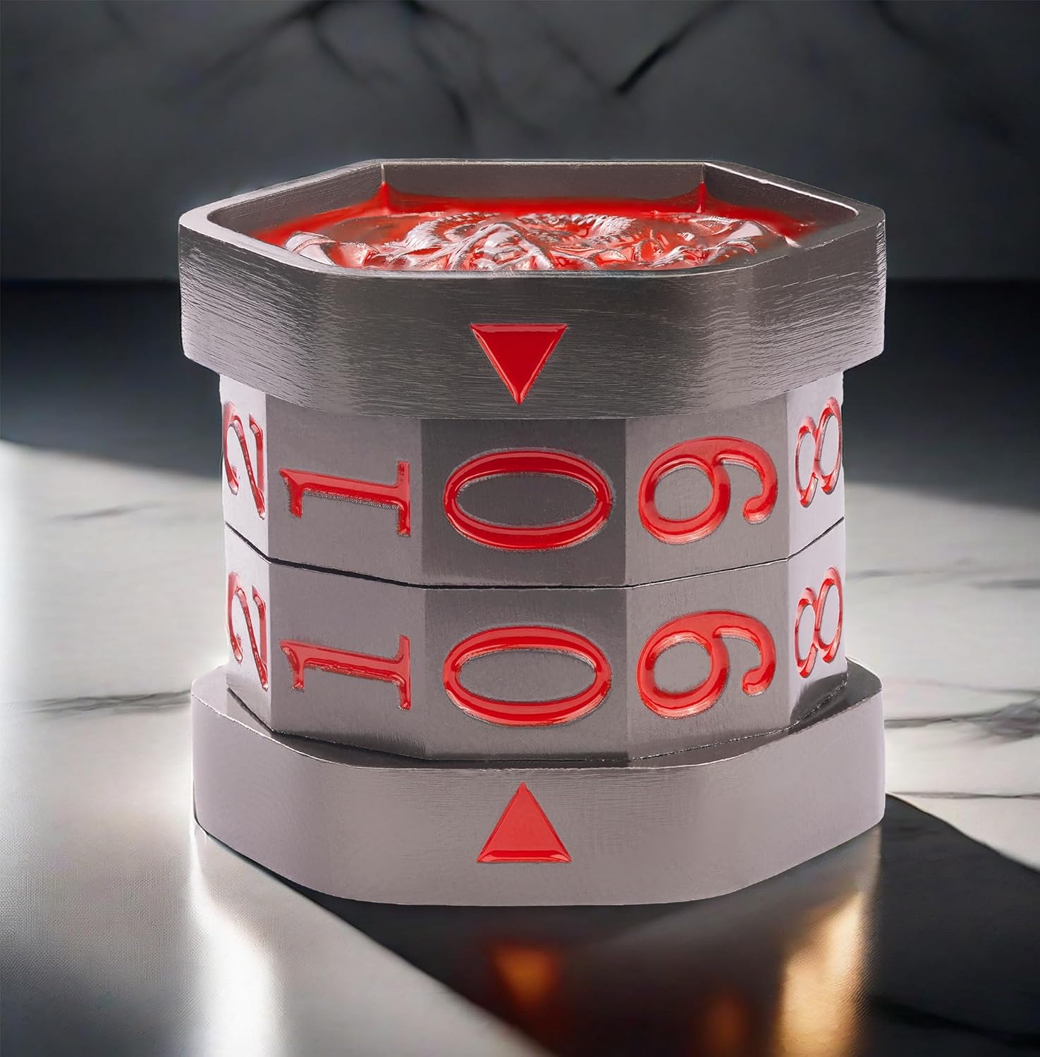 MTG Life Counter MTG Metal MTGs Commander Life Counter Wheel, No Installation Required Gift Box Packaging Suitable for Board Games, Card Games, Compatible with MTGs and TTRPG(Black Nickel_Red)