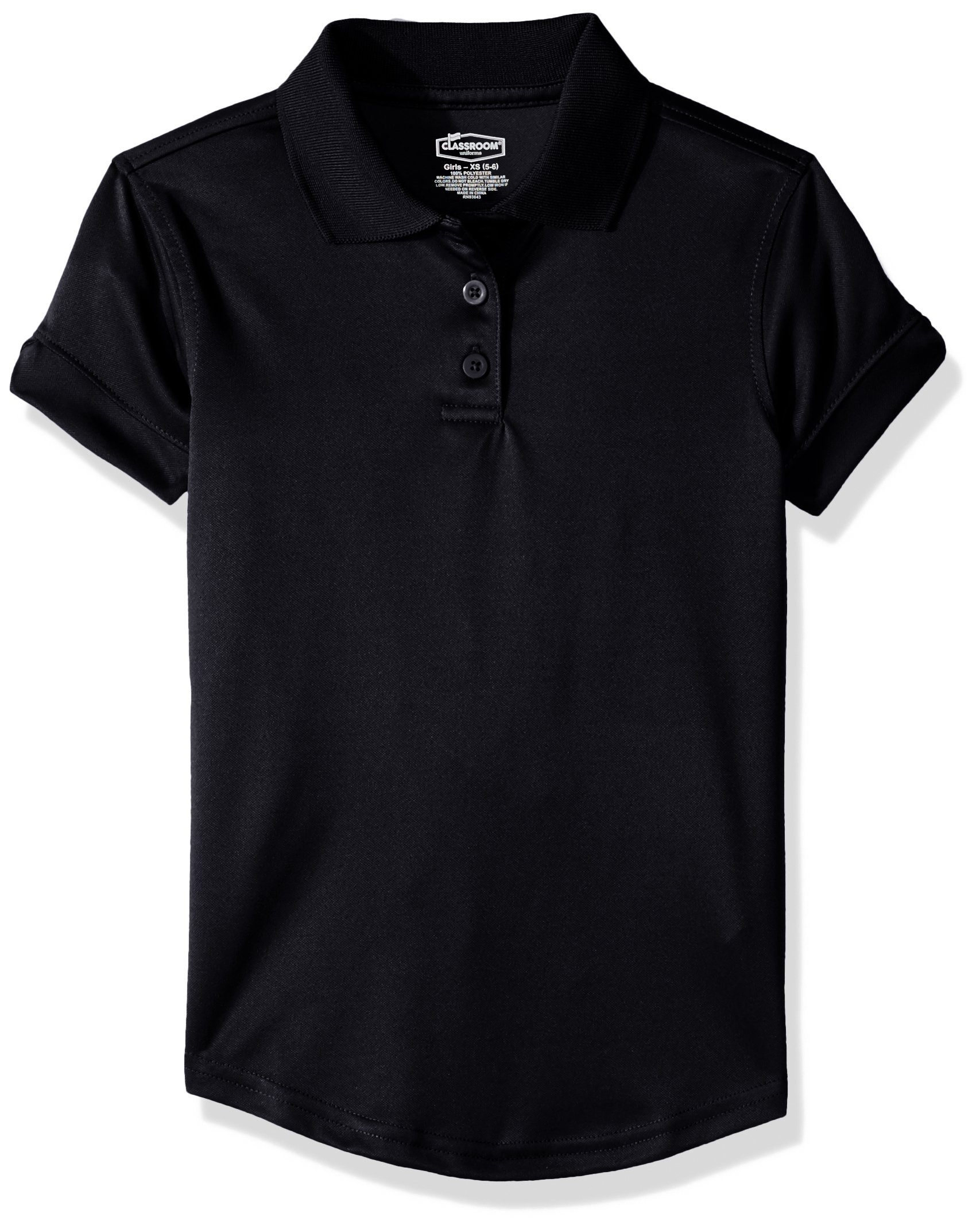 Classroom School Uniforms Big Girls Fit Moisture Wicking Polo, sos Navy, L