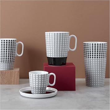 Ritzenhoff 3731005 Coffee Cup 330 ml - Series Genussklasse No. 5 - Porcelain Mug with Plus Motif - Designer Item