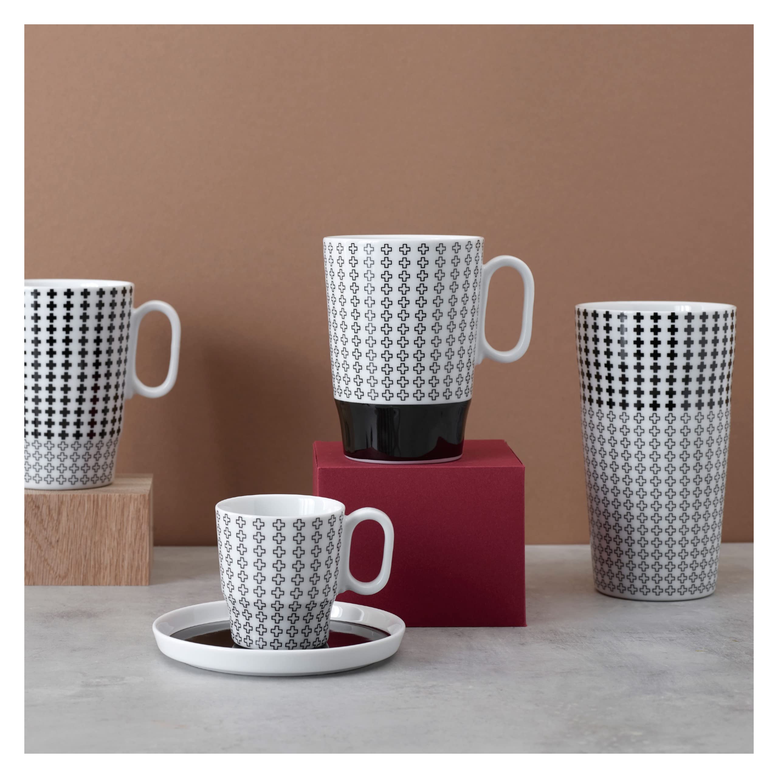 Set di 2 tazze da caffè e piattino in porcellana originale Cucina Ital – J&S Italian Imports
