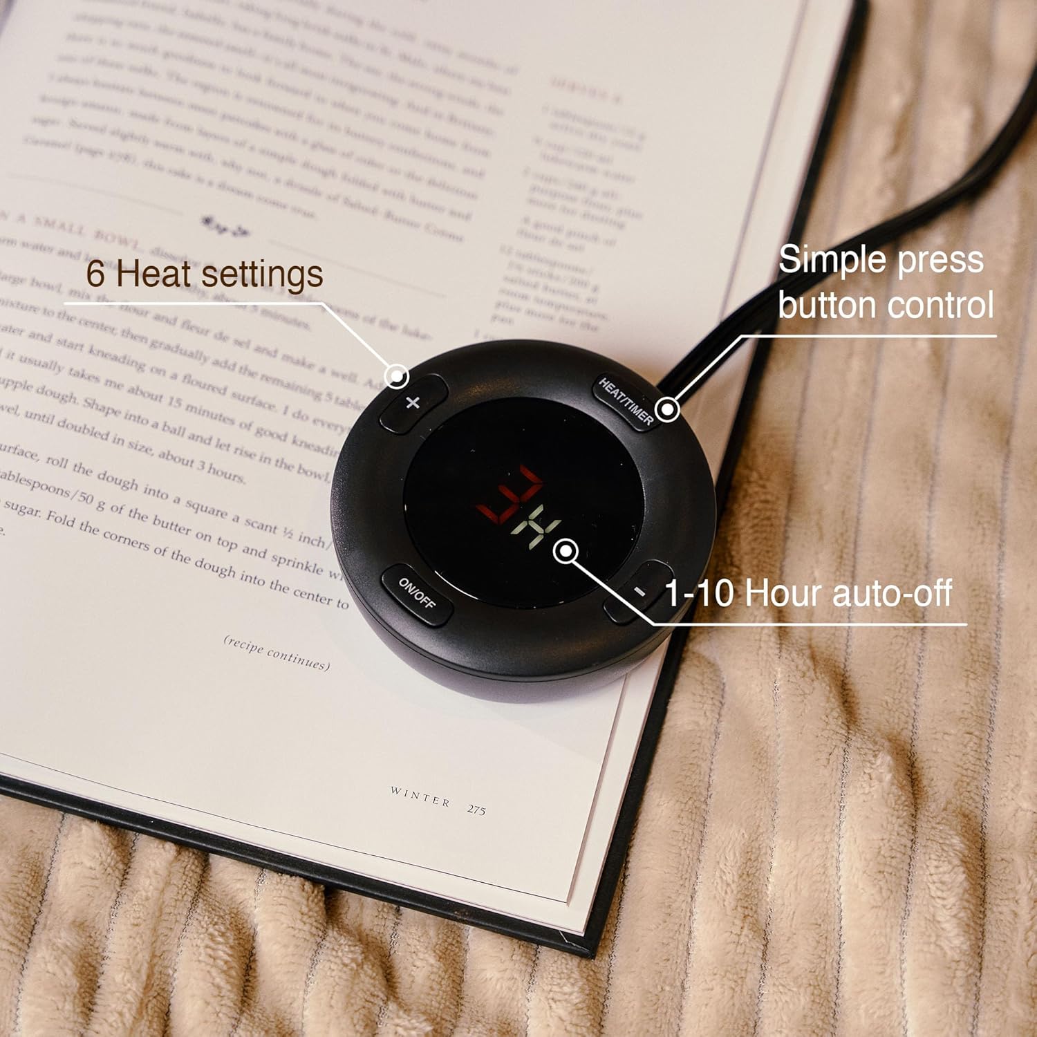 Heated Blanket Full Size 72"x84",ETL Certification- 6 Heating Levels Electric Blanket&1-10 Hour Auto Off,Heating Blanket with Dual Controller(Beige) - Image 2