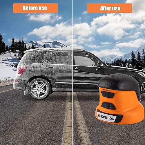 Vista 7 de Rascador de hielo eléctrico 3 en 1 para automóviles y hogar - Descongelador de mano inalámbrico, limpiador y pulidor, motor de 500 RPM, batería