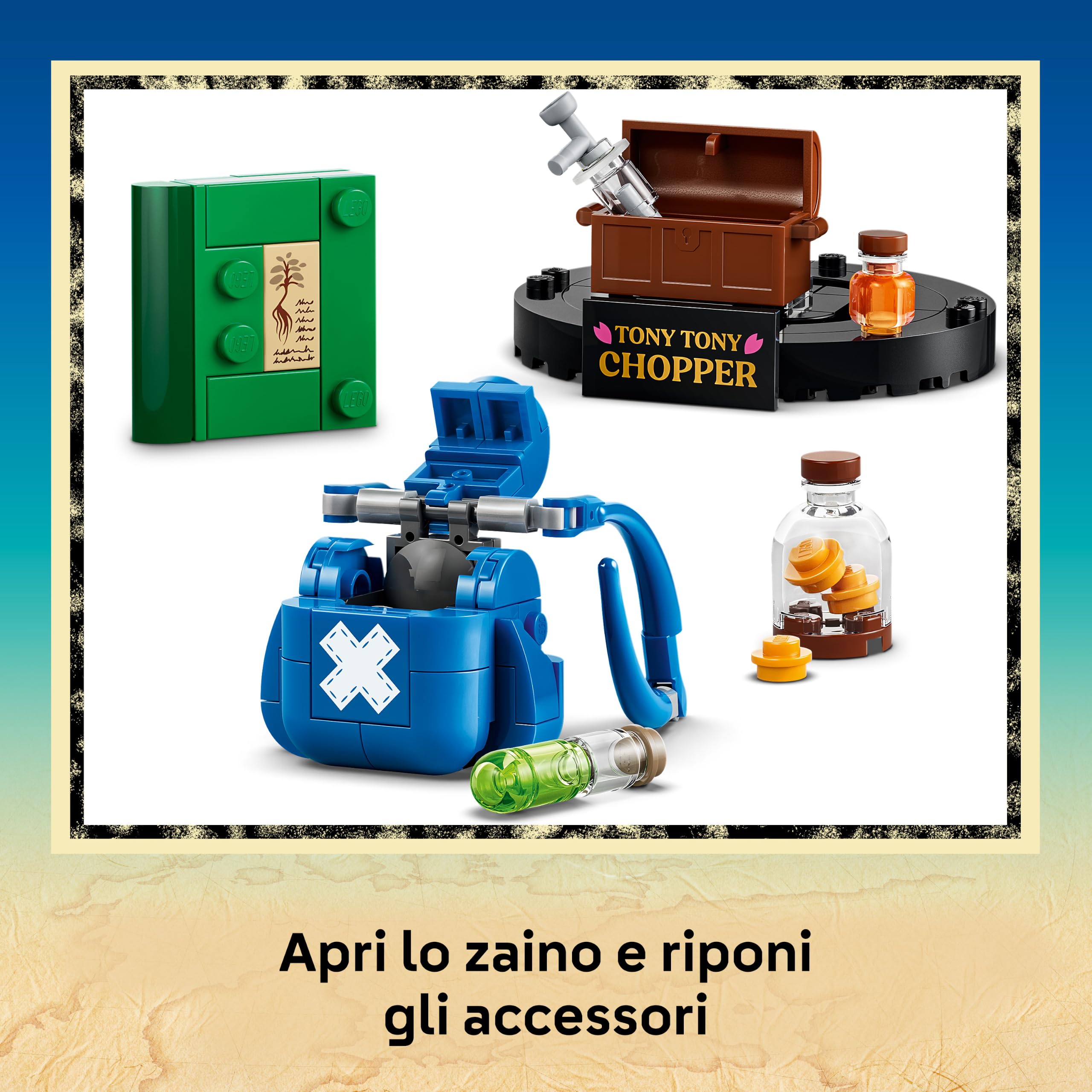 LEGO ONE PIECE TonyTony Chopper - Action Figure Giocattolo da Collezione con Accessori come Rumble Ball - Decorazione da Scrivania o Camera da Letto - Regalo per Bambini e Bambine da 9 Anni - 75643