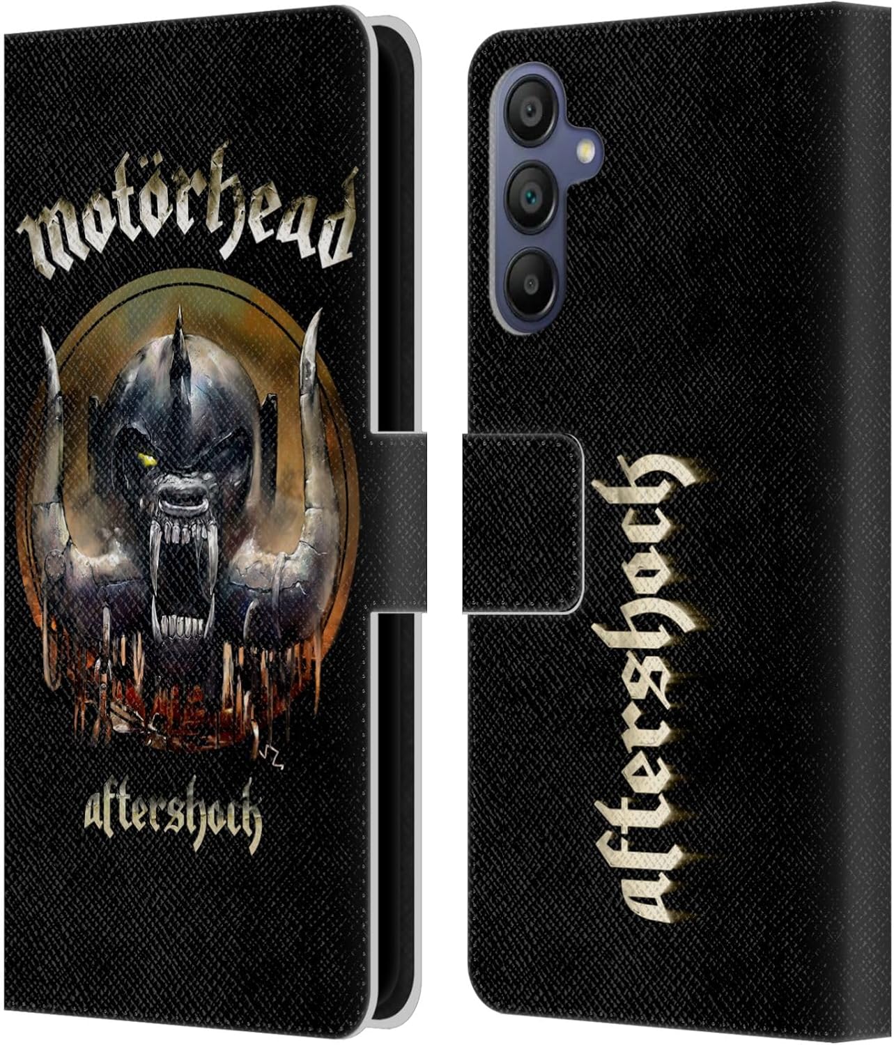 Head Case Designs Officially Licensed Motorhead Deathstorm Graphics Leather Wallet Case Compatible with Samsung Galaxy A15