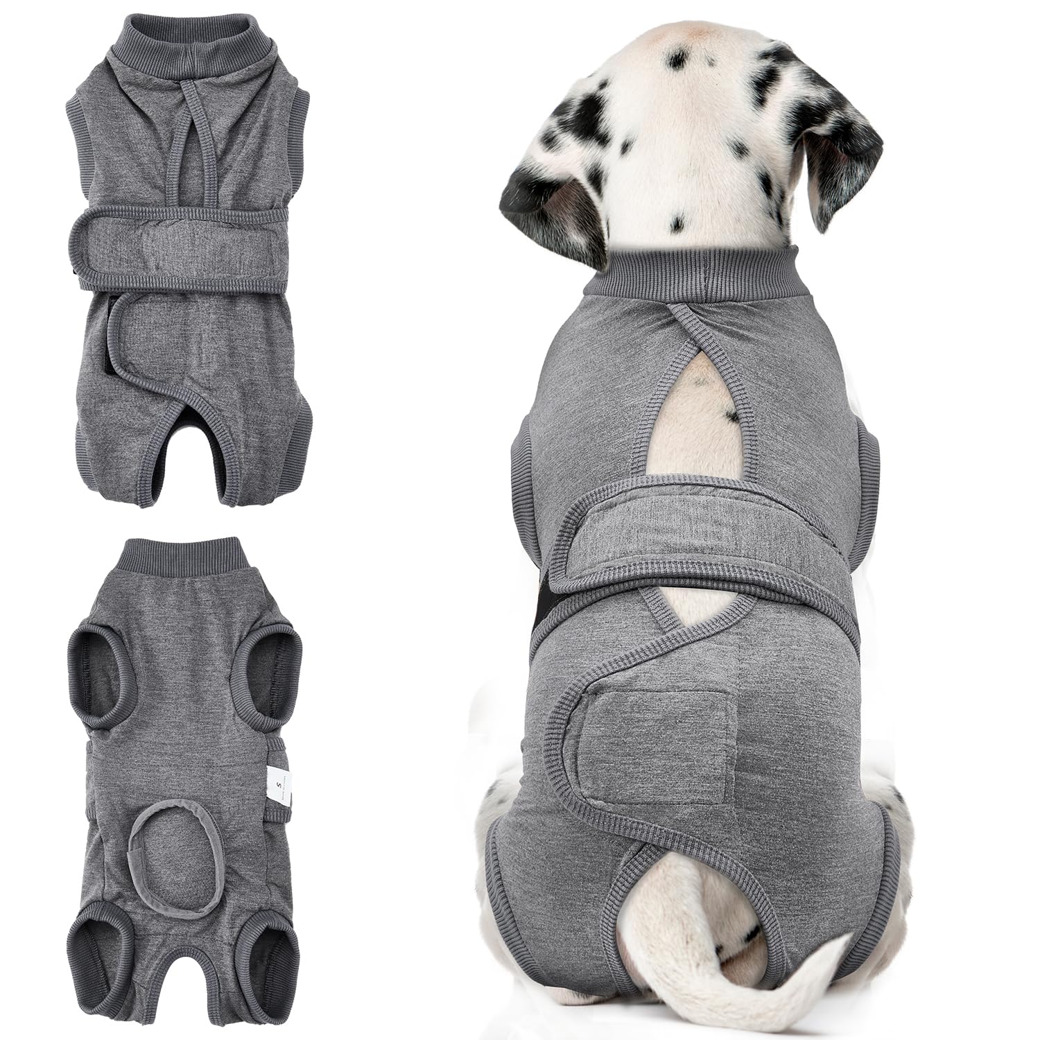 SlowTon Perros Traje de Recuperación, Mameluco Ajustable y Transpirable para Perros Machos y Hembras, Traje Corporal Antilameduras, Esterilización o Castración, Medianos y Grande
