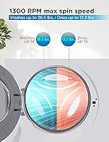 Vista 6 de BLACK+DECKER Combo de lavadora y secadora, 2.7 pies cúbicos Todo en uno con pantalla LED y 16 ciclos