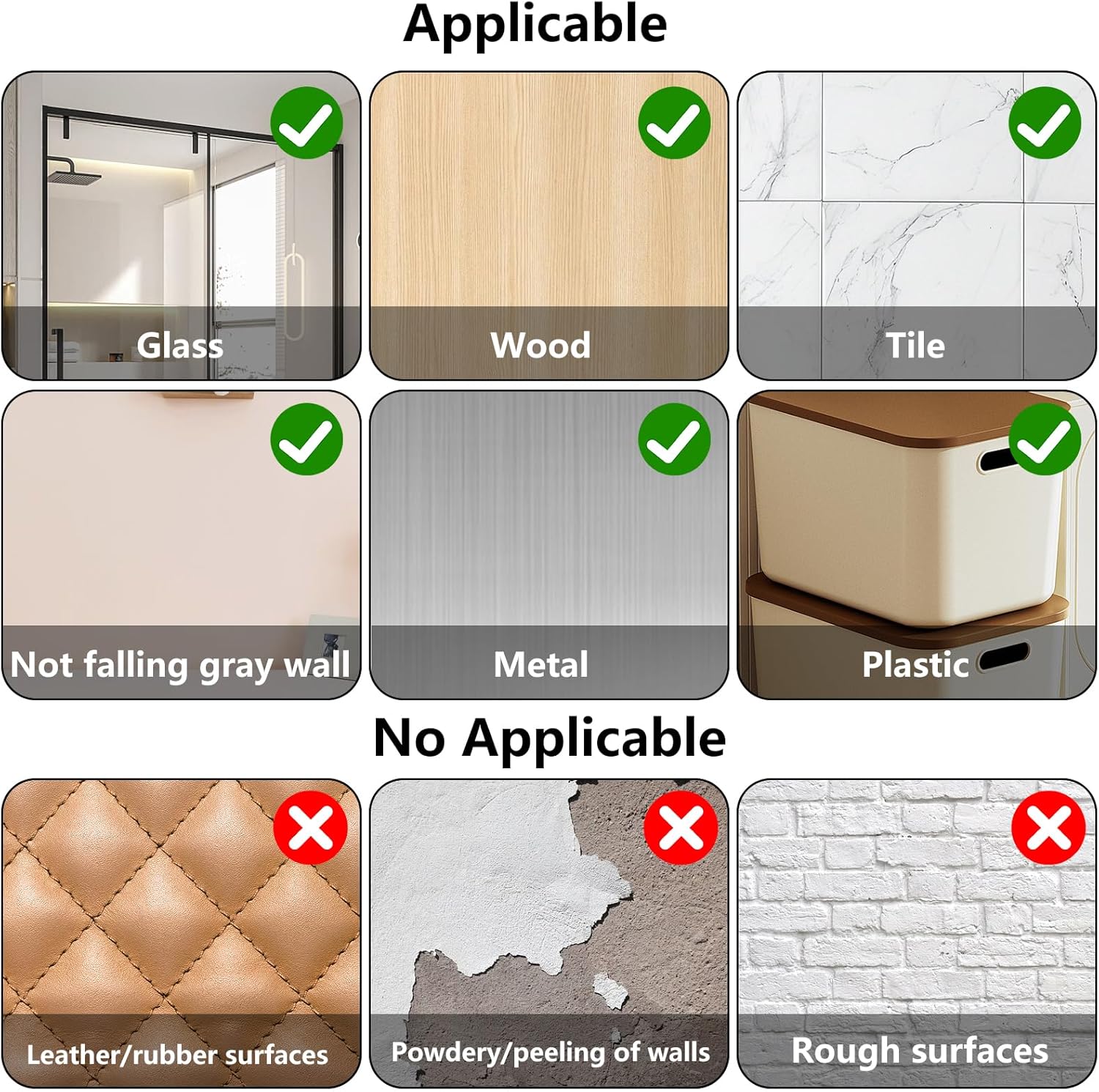 BTYMS 28 Pcs Transparent Shower Caddy Adhesive Replacement in 3 Sizes, No Drill & Waterproof Shower Shelf Hooks，Strong Adhesive Strips for Bathroom Storage Shelves & Kitchen Racks