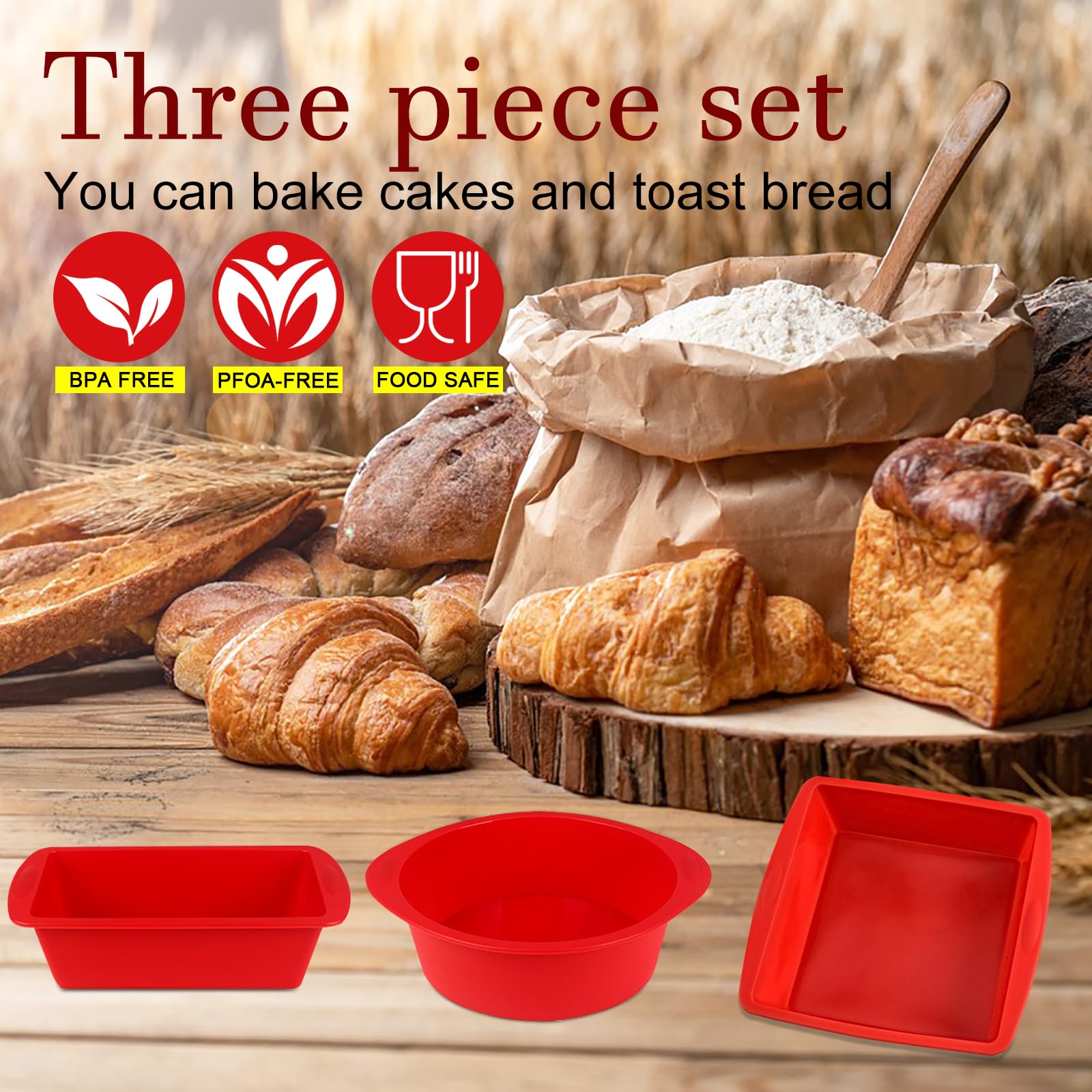 Silikon Backformen Set, 3 Stück Verschiedene Forme Produktbild-Vorschau 8