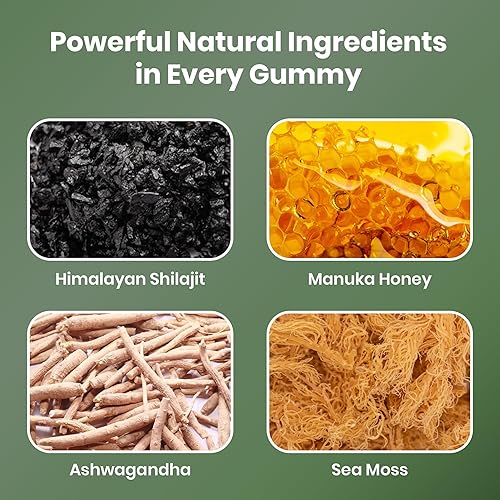 Miniatura 2 de Cured 3 en 1  Gomitas puras de Shilajit del Himalaya para hombres y mujeres  Musgo marino Ashwagandha y miel de manuka orgánica con más de 85