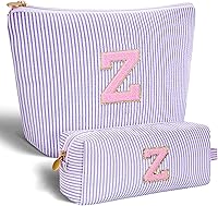 Vista 45 de Bolsa de maquillaje con iniciales personalizadas, bolsa de cosméticos, Lavanda, K