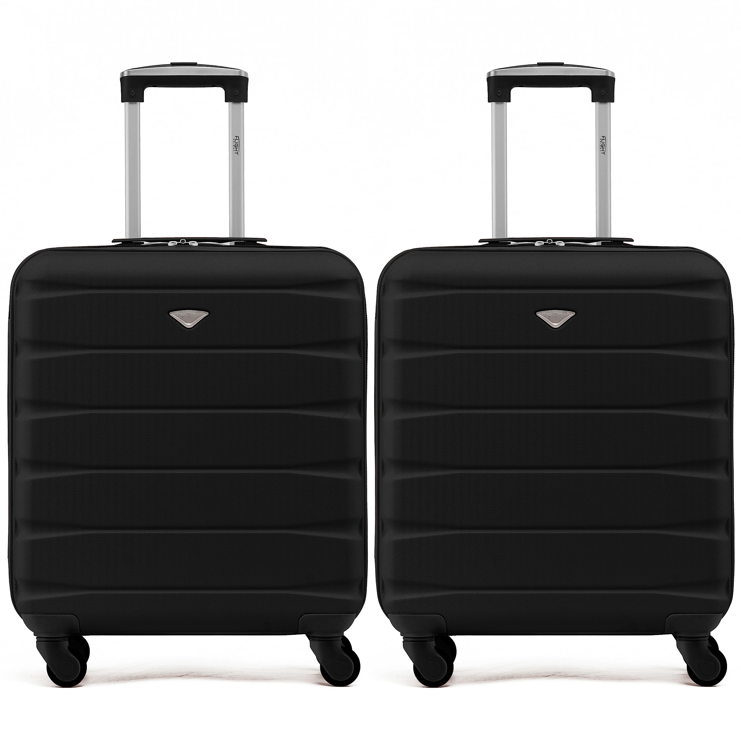 Flight Knight Suitcase Set of 2 Lightweight 4 Wheel ABS Hard Case Cabin Carry On Hand Luggage Approved for Over 100 Airlines Including easyJet, British Airways, Ryanair & Many More 55x35x20cm — view 55