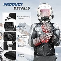 Vista 3 de ROCKBROS Guantes calefactables eléctricos con batería recargable térmica, guantes térmicos para hombres y mujeres, para pantalla táctil de invierno
